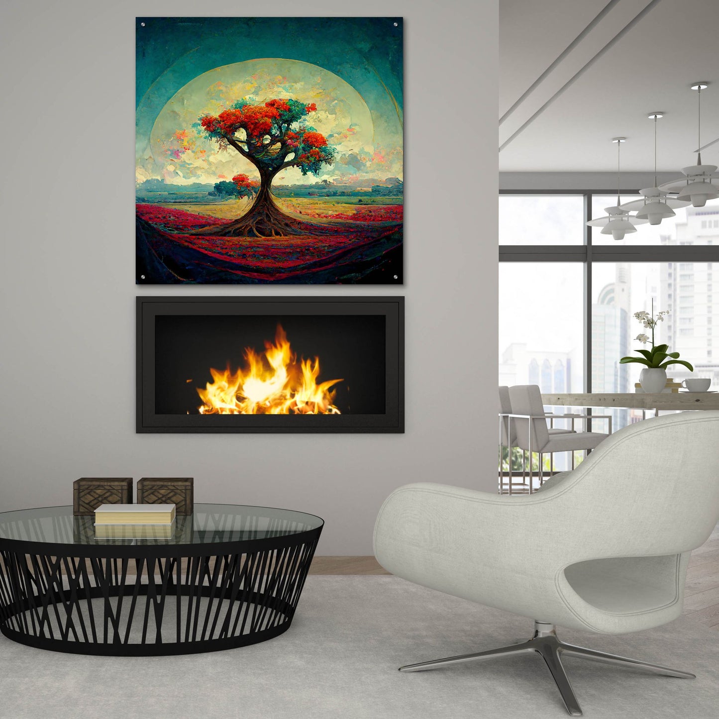 Epic Art 'Tree Of Life 6' by Ray Heere, Acrylic Glass Wall Art,36x36