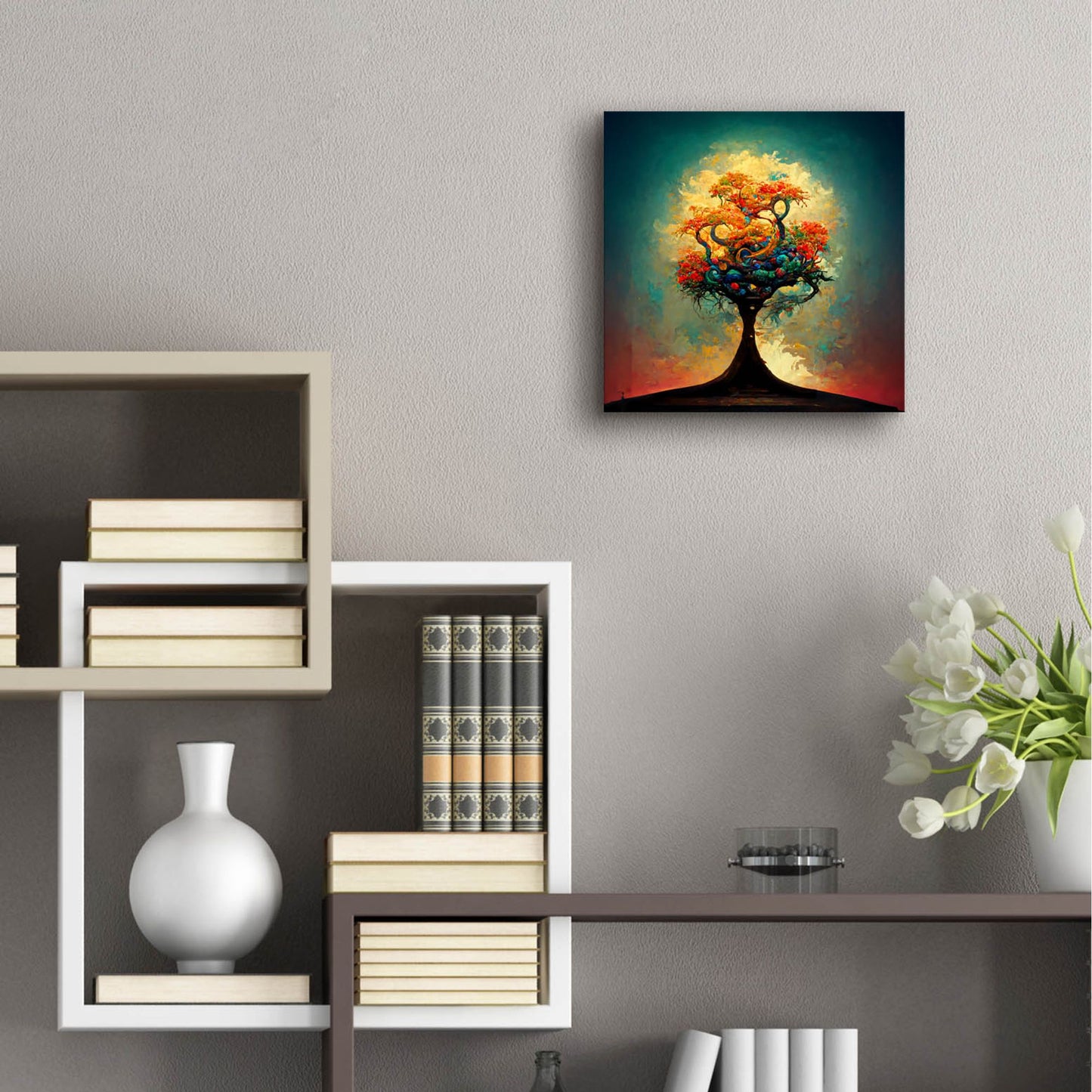 Epic Art 'Tree Of Life 7' by Ray Heere, Acrylic Glass Wall Art,12x12