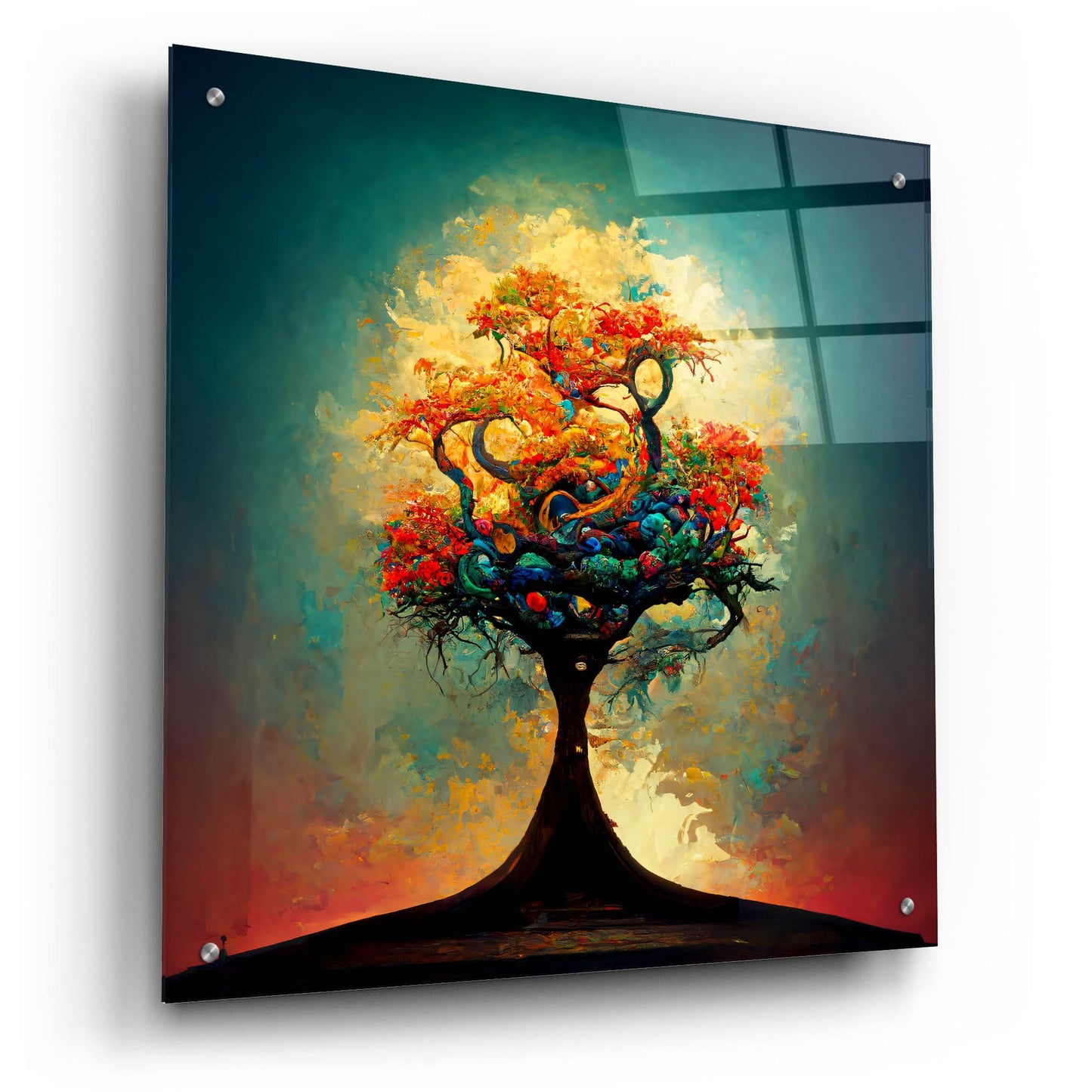 Epic Art 'Tree Of Life 7' by Ray Heere, Acrylic Glass Wall Art,24x24