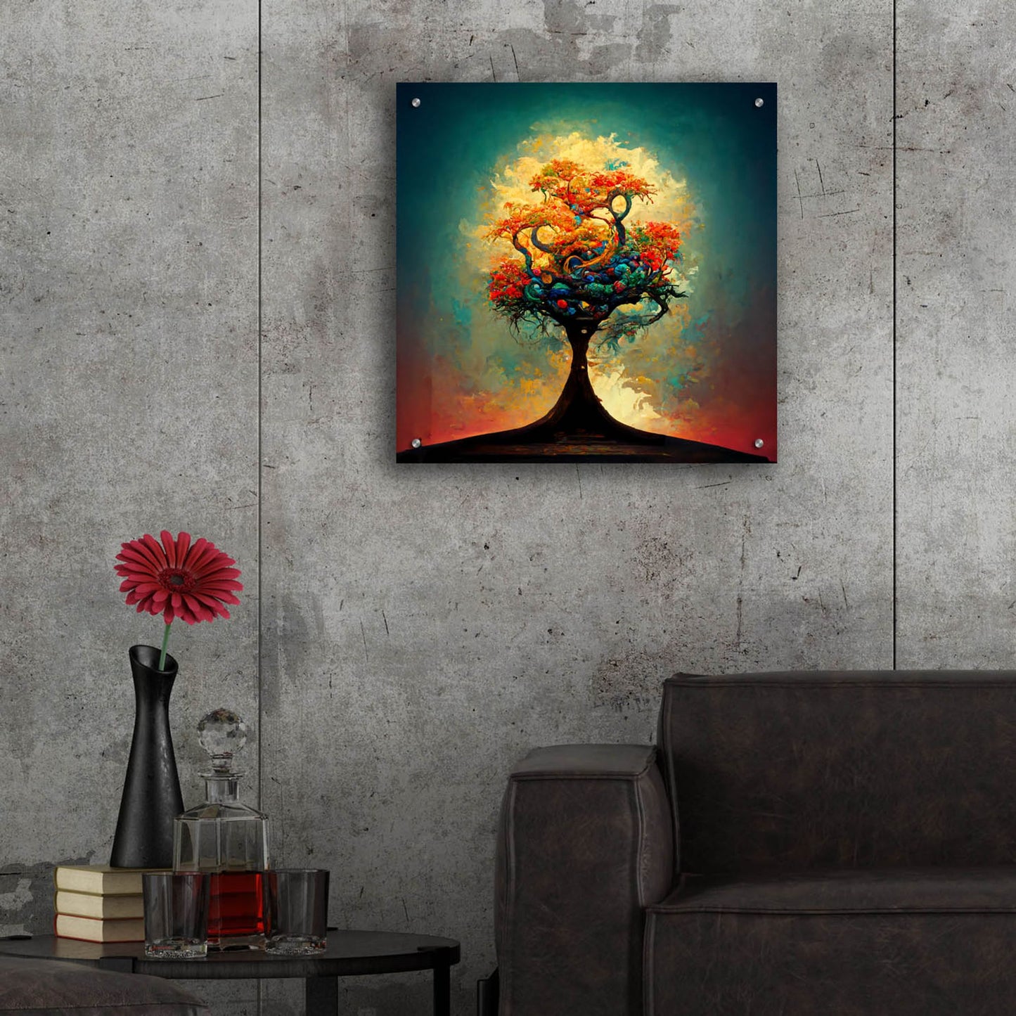 Epic Art 'Tree Of Life 7' by Ray Heere, Acrylic Glass Wall Art,24x24