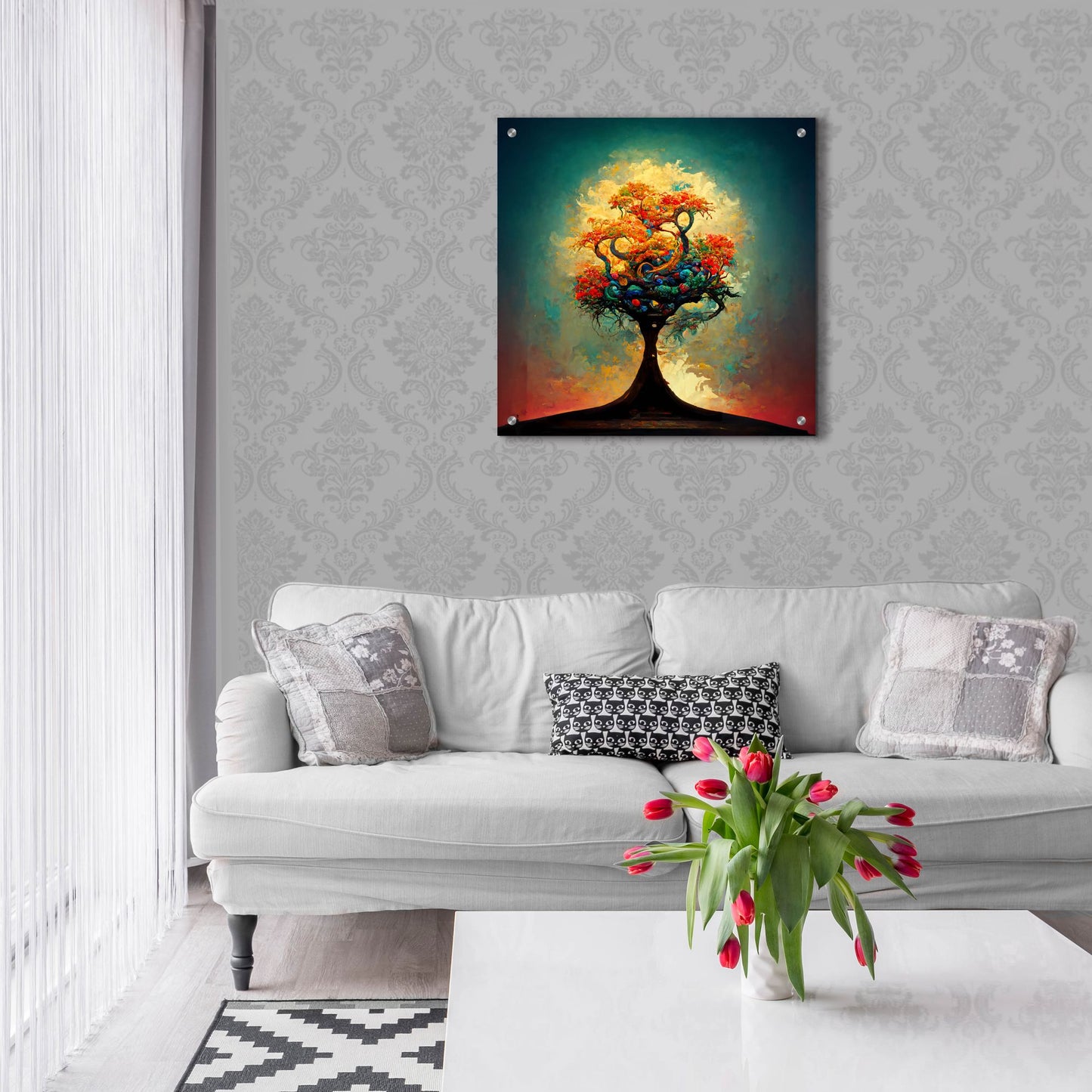 Epic Art 'Tree Of Life 7' by Ray Heere, Acrylic Glass Wall Art,24x24