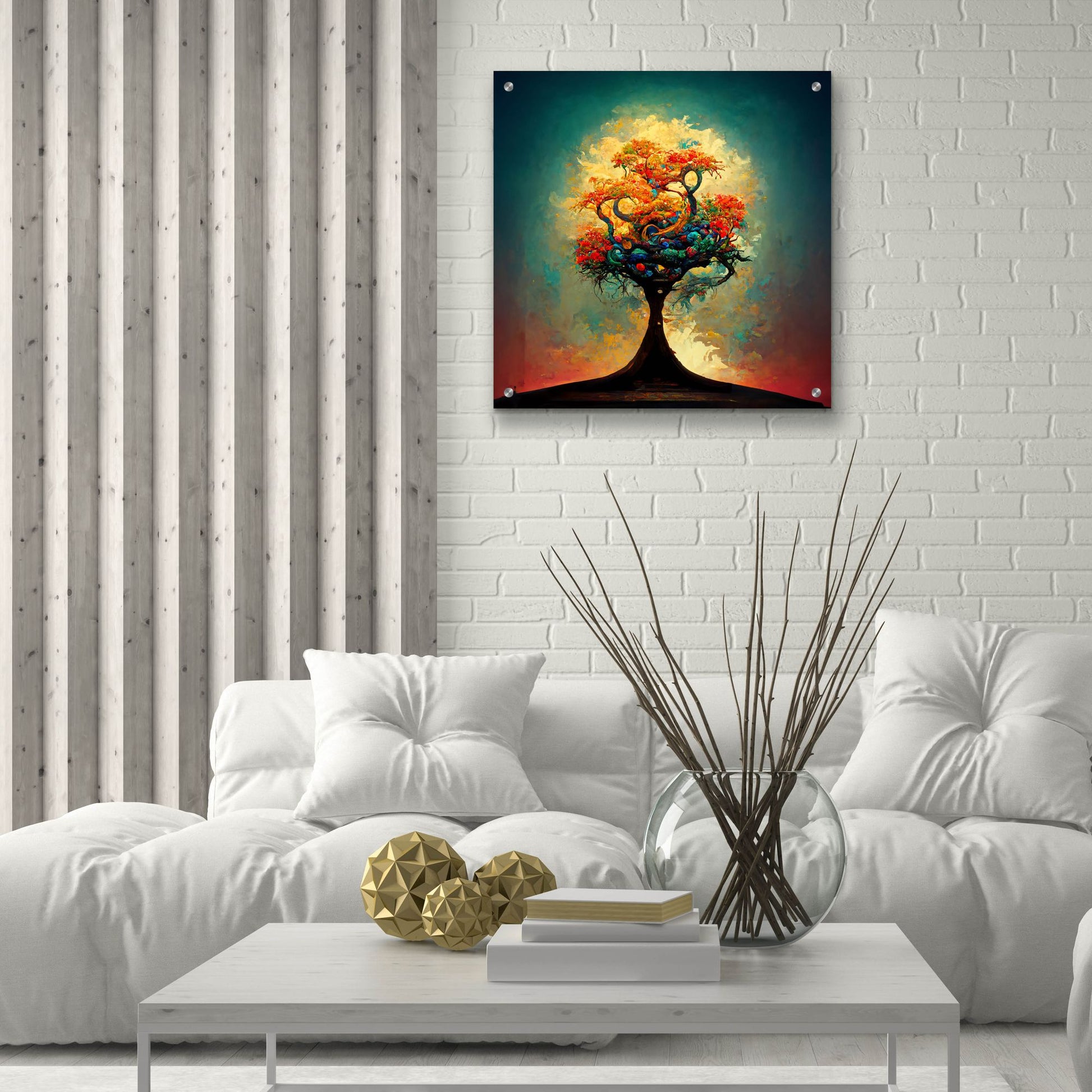 Epic Art 'Tree Of Life 7' by Ray Heere, Acrylic Glass Wall Art,24x24