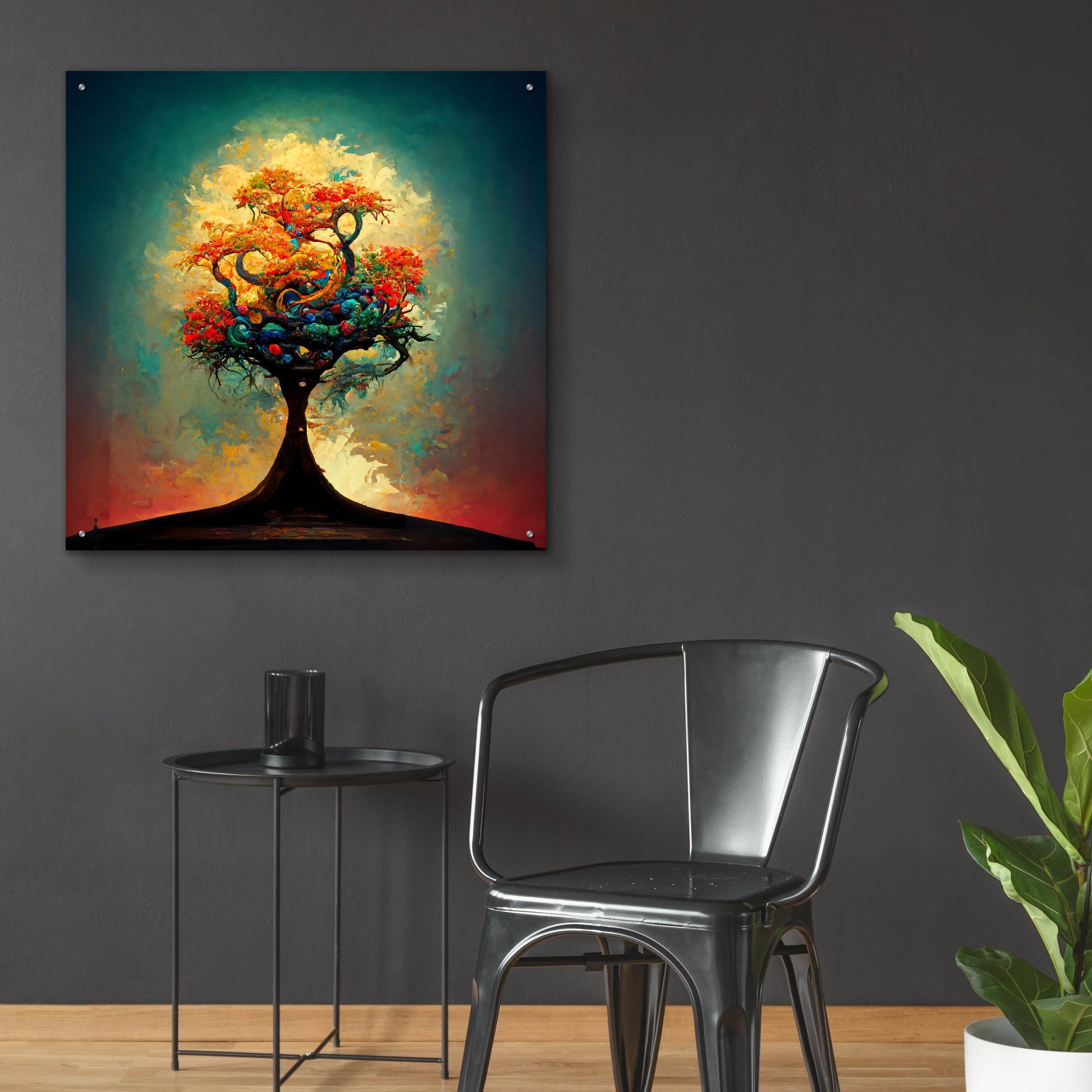 Epic Art 'Tree Of Life 7' by Ray Heere, Acrylic Glass Wall Art,36x36