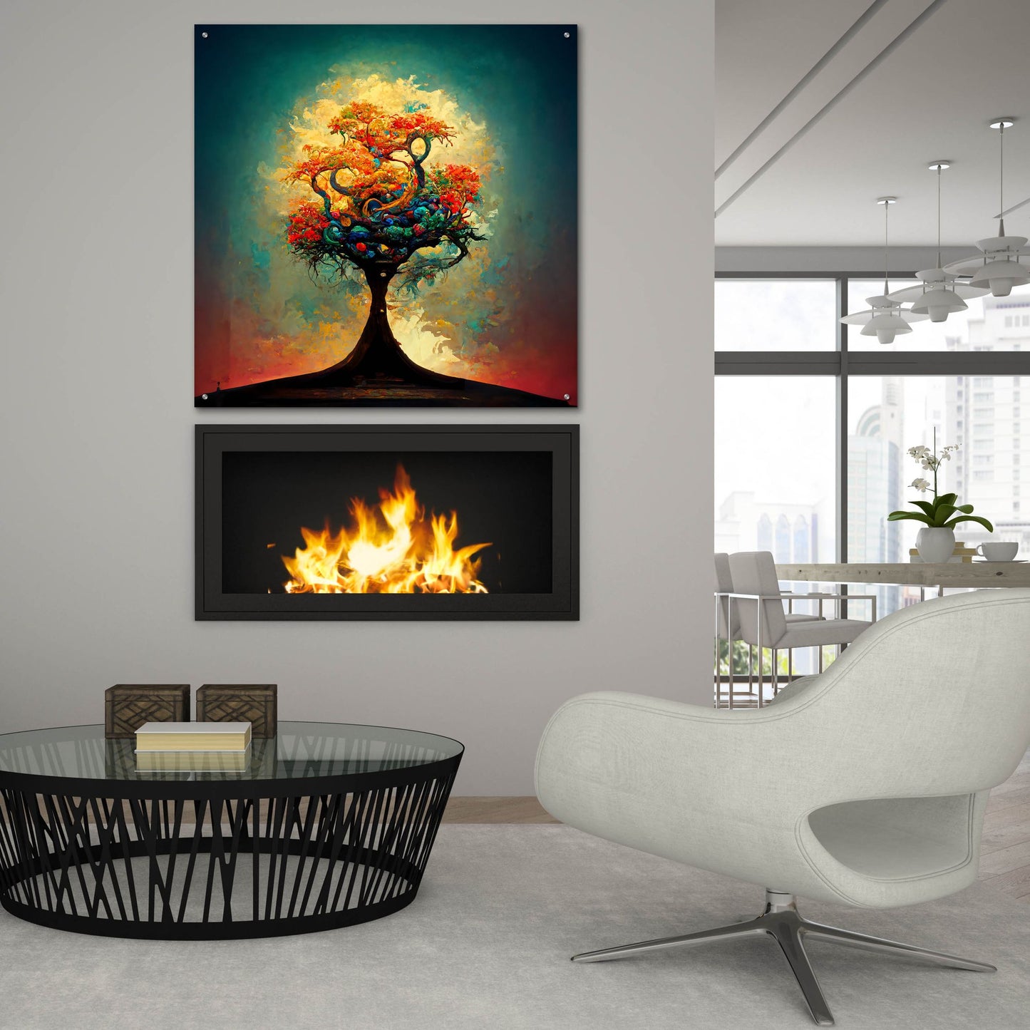 Epic Art 'Tree Of Life 7' by Ray Heere, Acrylic Glass Wall Art,36x36