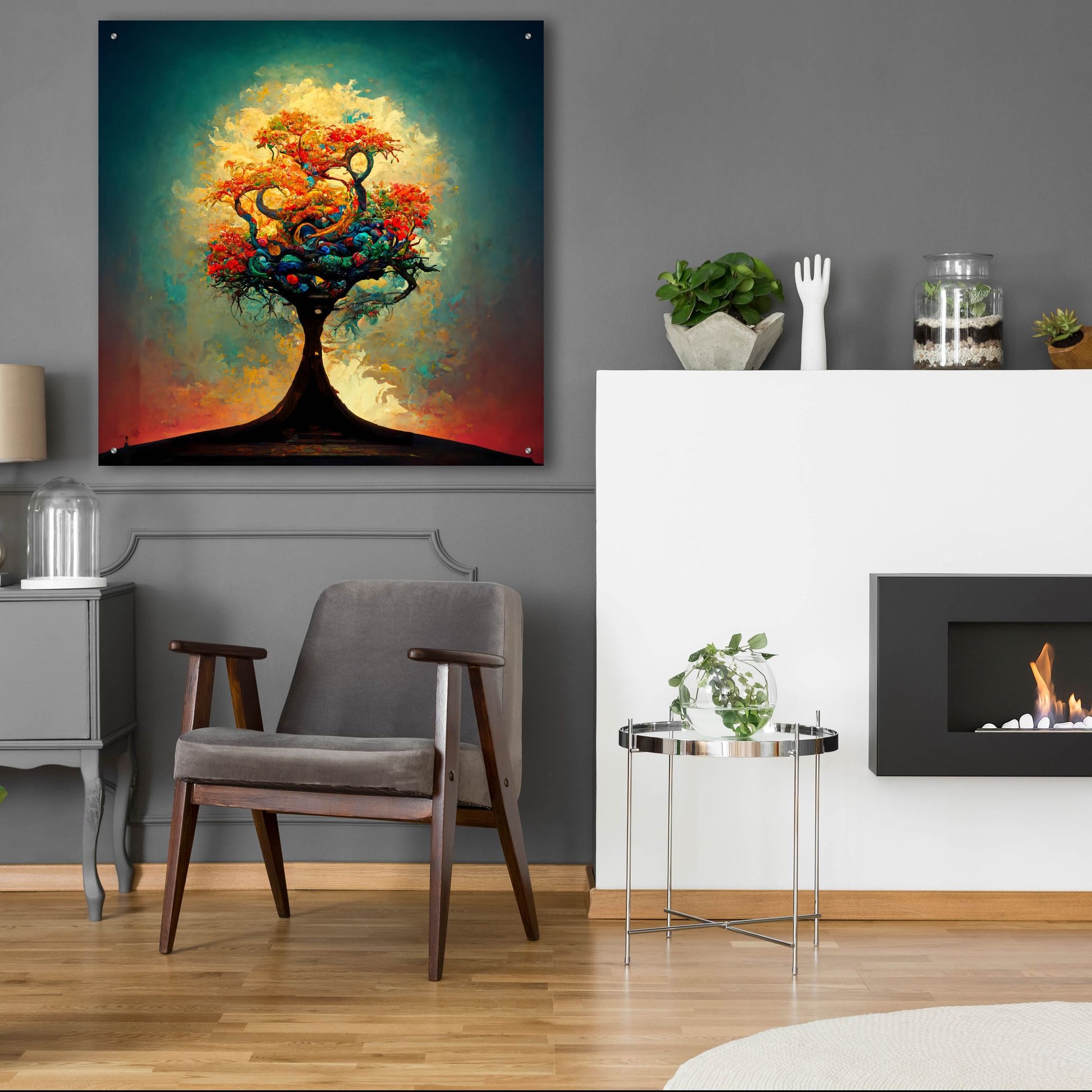 Epic Art 'Tree Of Life 7' by Ray Heere, Acrylic Glass Wall Art,36x36