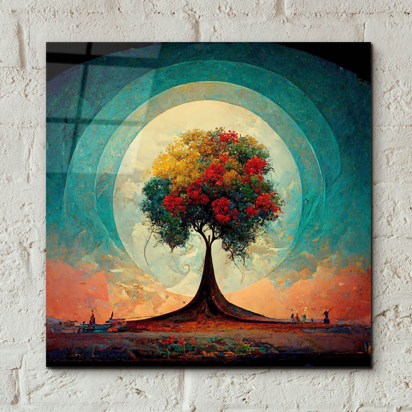 Epic Art 'Tree Of Life 8' by Ray Heere, Acrylic Glass Wall Art,12x12