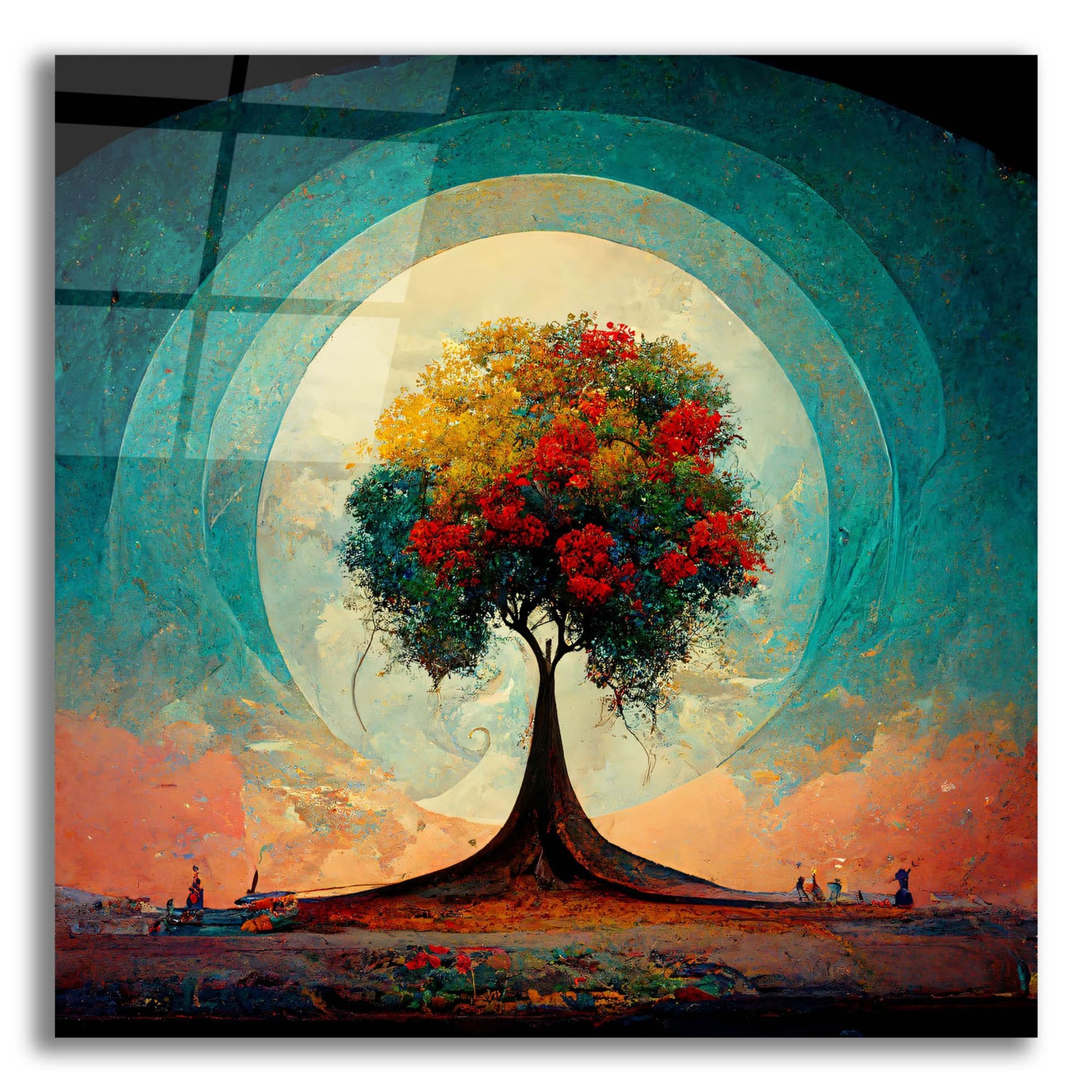 Epic Art 'Tree Of Life 8' by Ray Heere, Acrylic Glass Wall Art,12x12