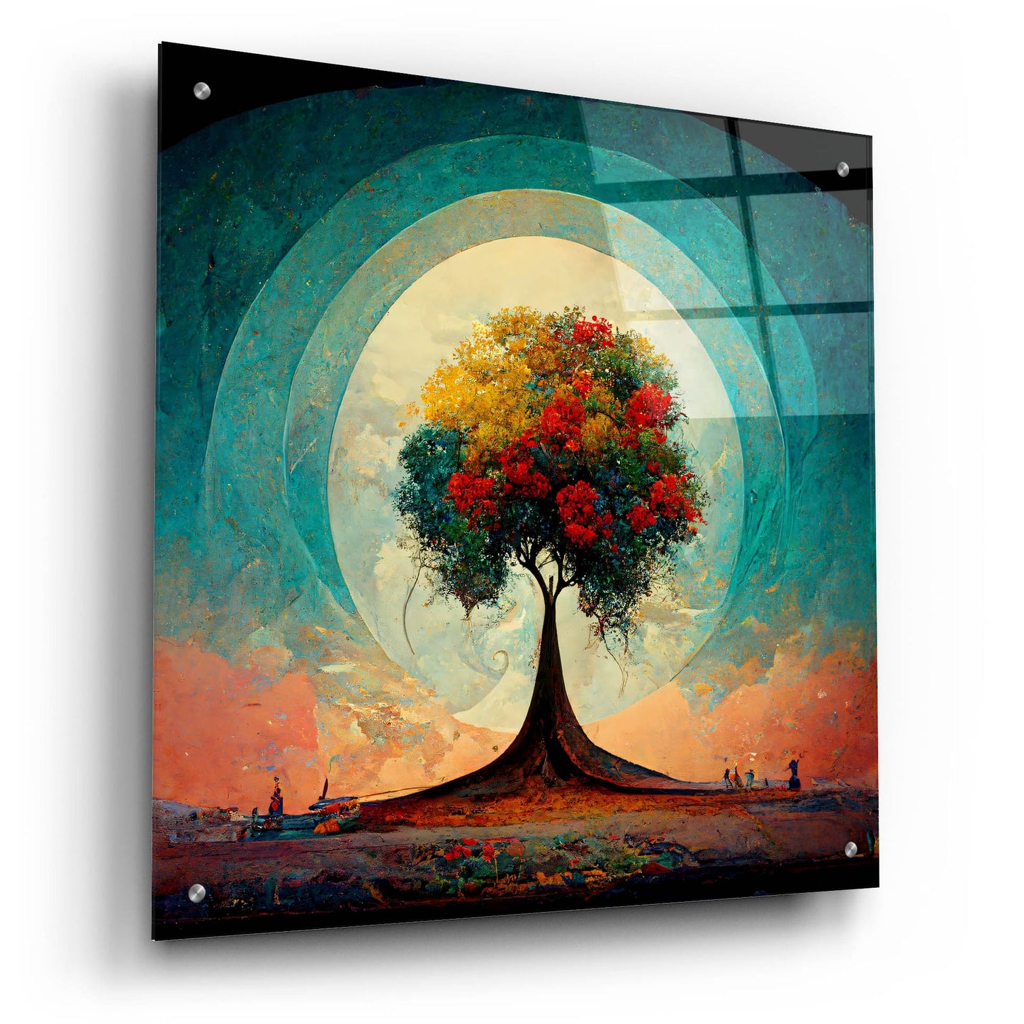 Epic Art 'Tree Of Life 8' by Ray Heere, Acrylic Glass Wall Art,24x24