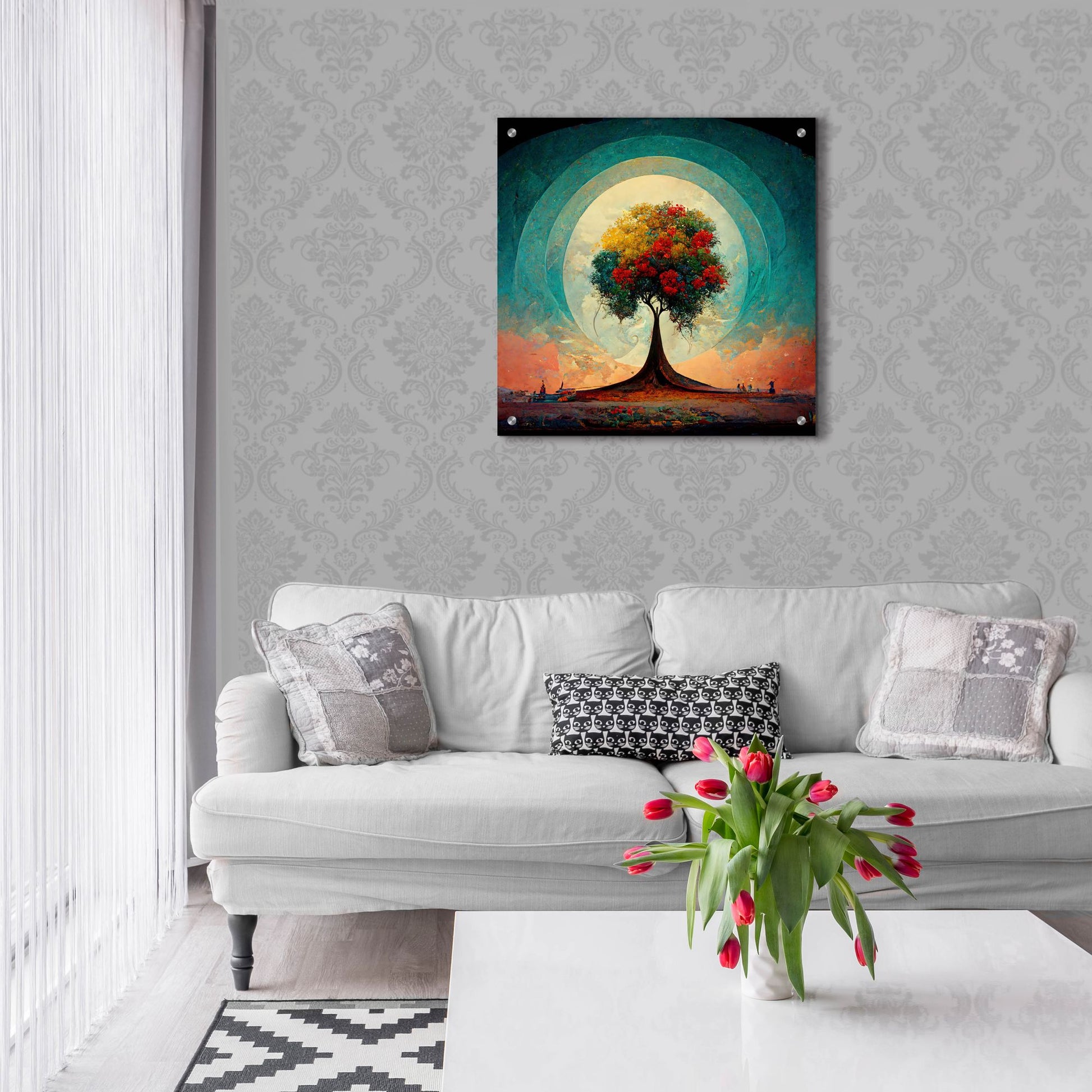 Epic Art 'Tree Of Life 8' by Ray Heere, Acrylic Glass Wall Art,24x24