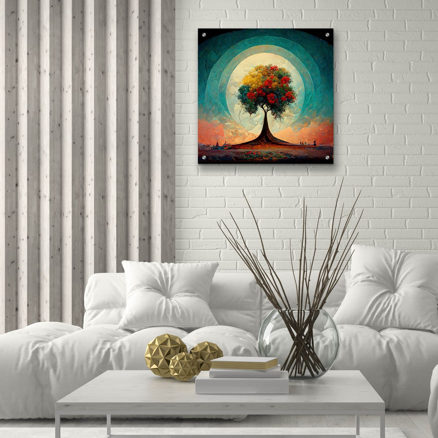 Epic Art 'Tree Of Life 8' by Ray Heere, Acrylic Glass Wall Art,24x24