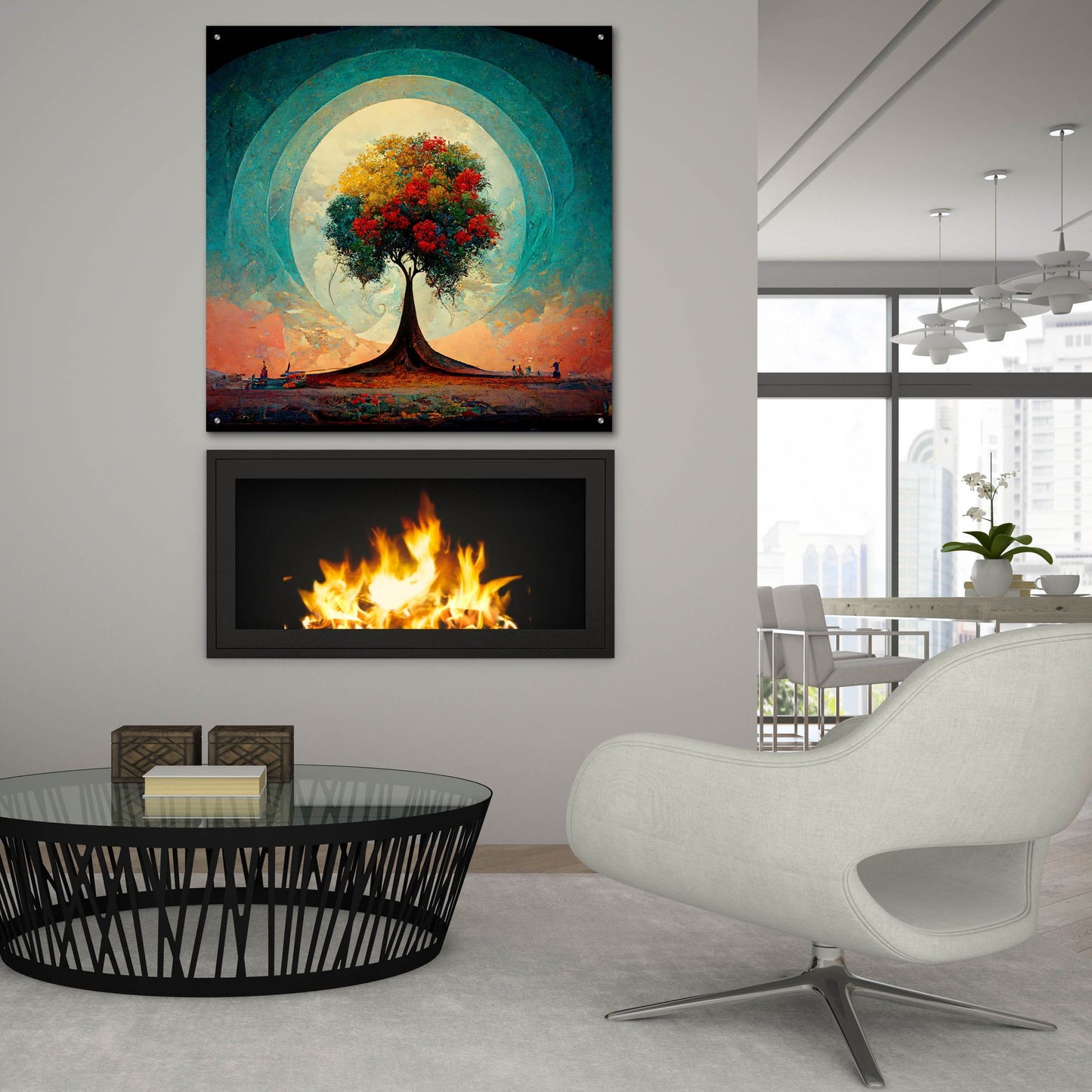 Epic Art 'Tree Of Life 8' by Ray Heere, Acrylic Glass Wall Art,36x36