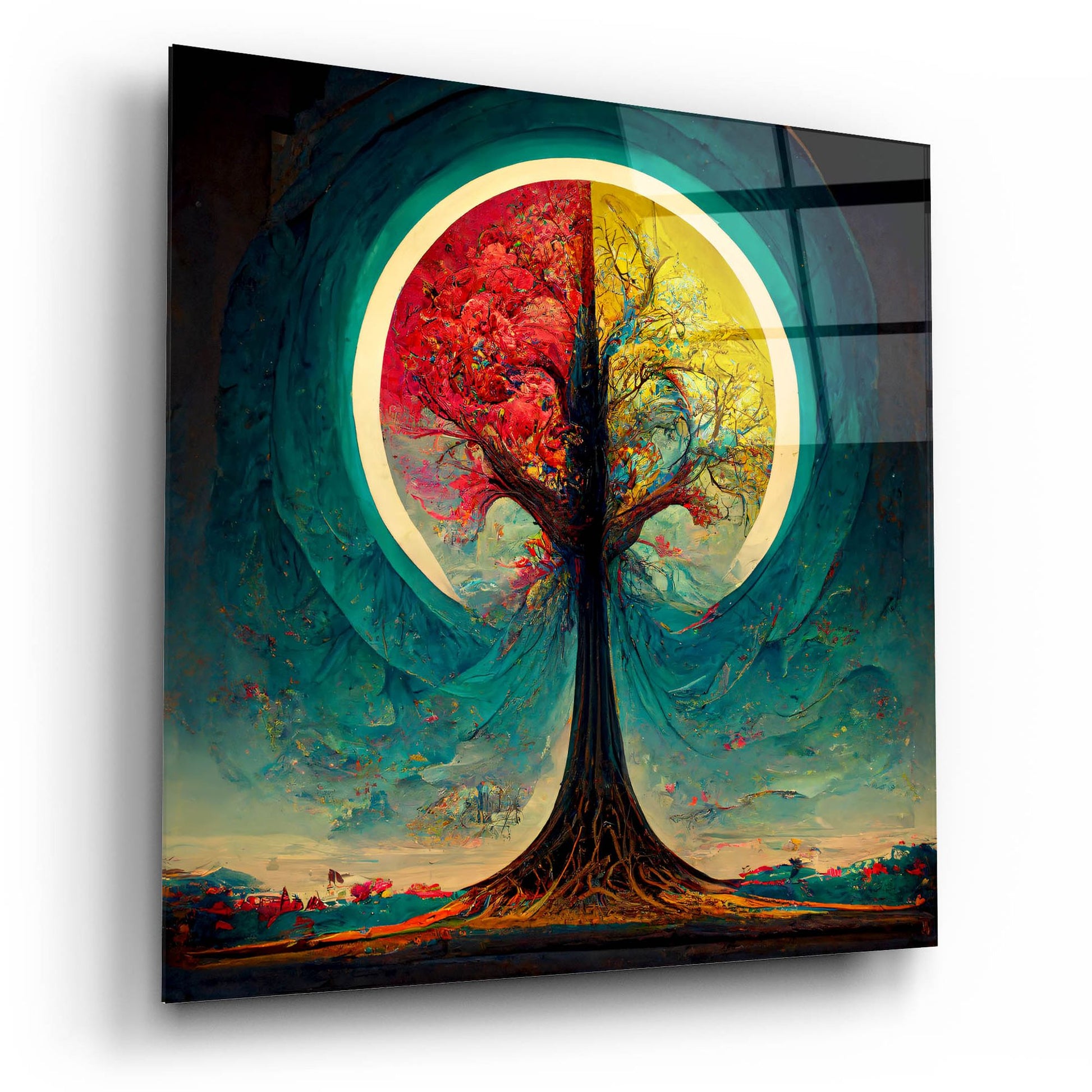 Epic Art 'Tree Of Life 9' by Ray Heere, Acrylic Glass Wall Art,12x12