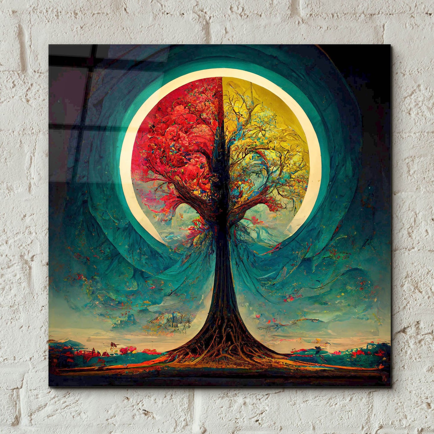 Epic Art 'Tree Of Life 9' by Ray Heere, Acrylic Glass Wall Art,12x12