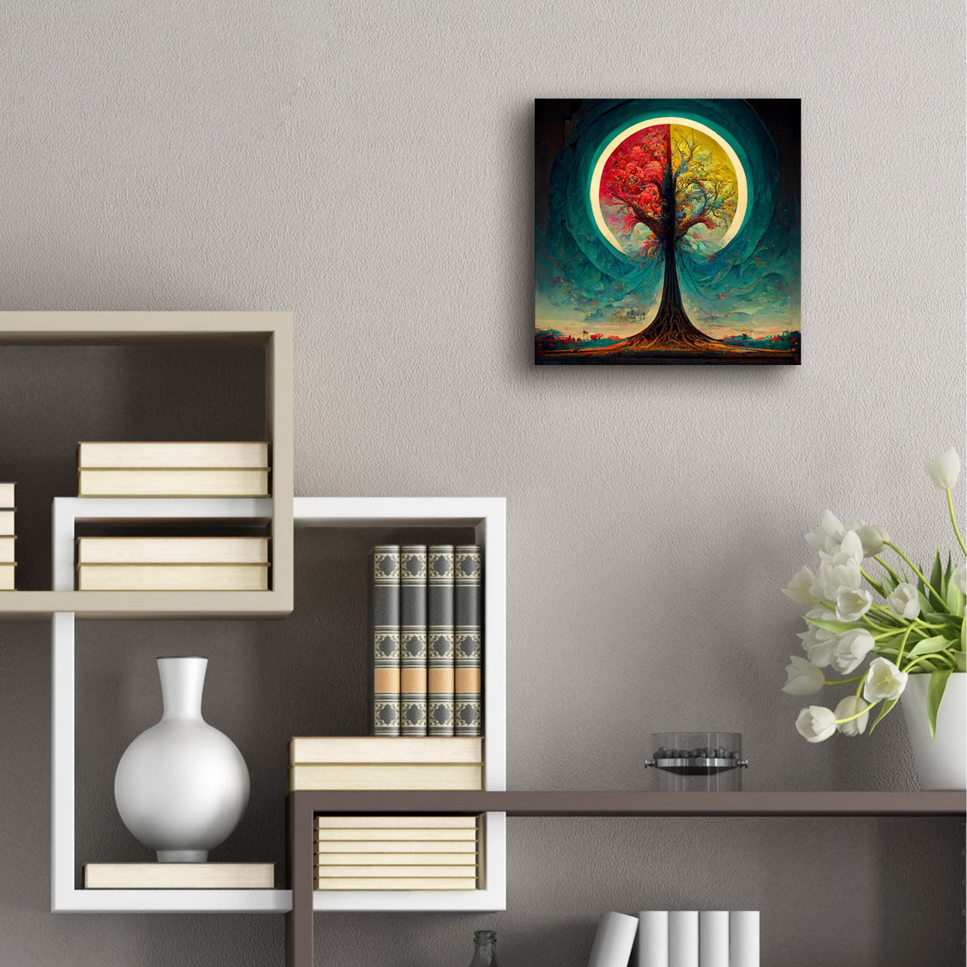 Epic Art 'Tree Of Life 9' by Ray Heere, Acrylic Glass Wall Art,12x12