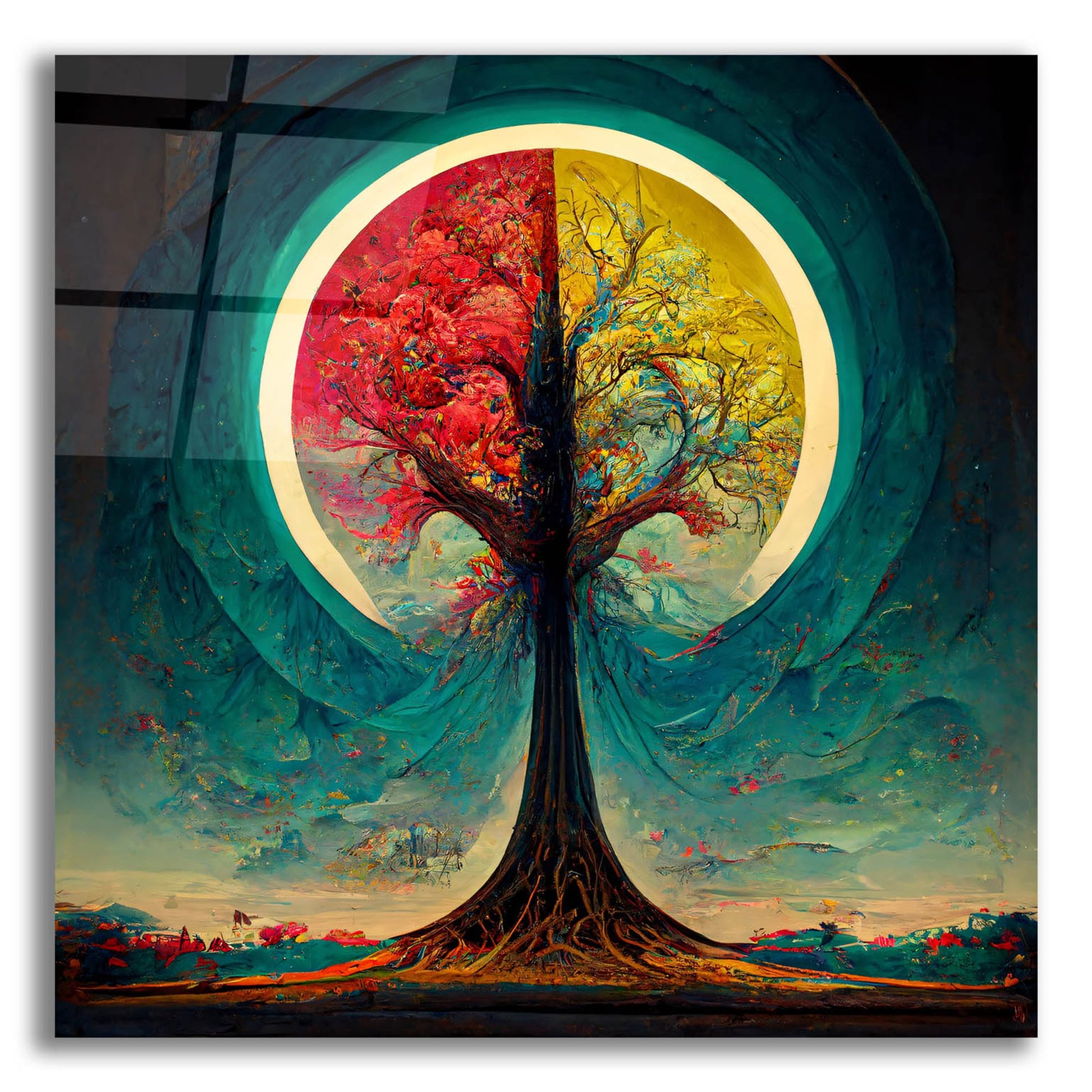 Epic Art 'Tree Of Life 9' by Ray Heere, Acrylic Glass Wall Art,12x12