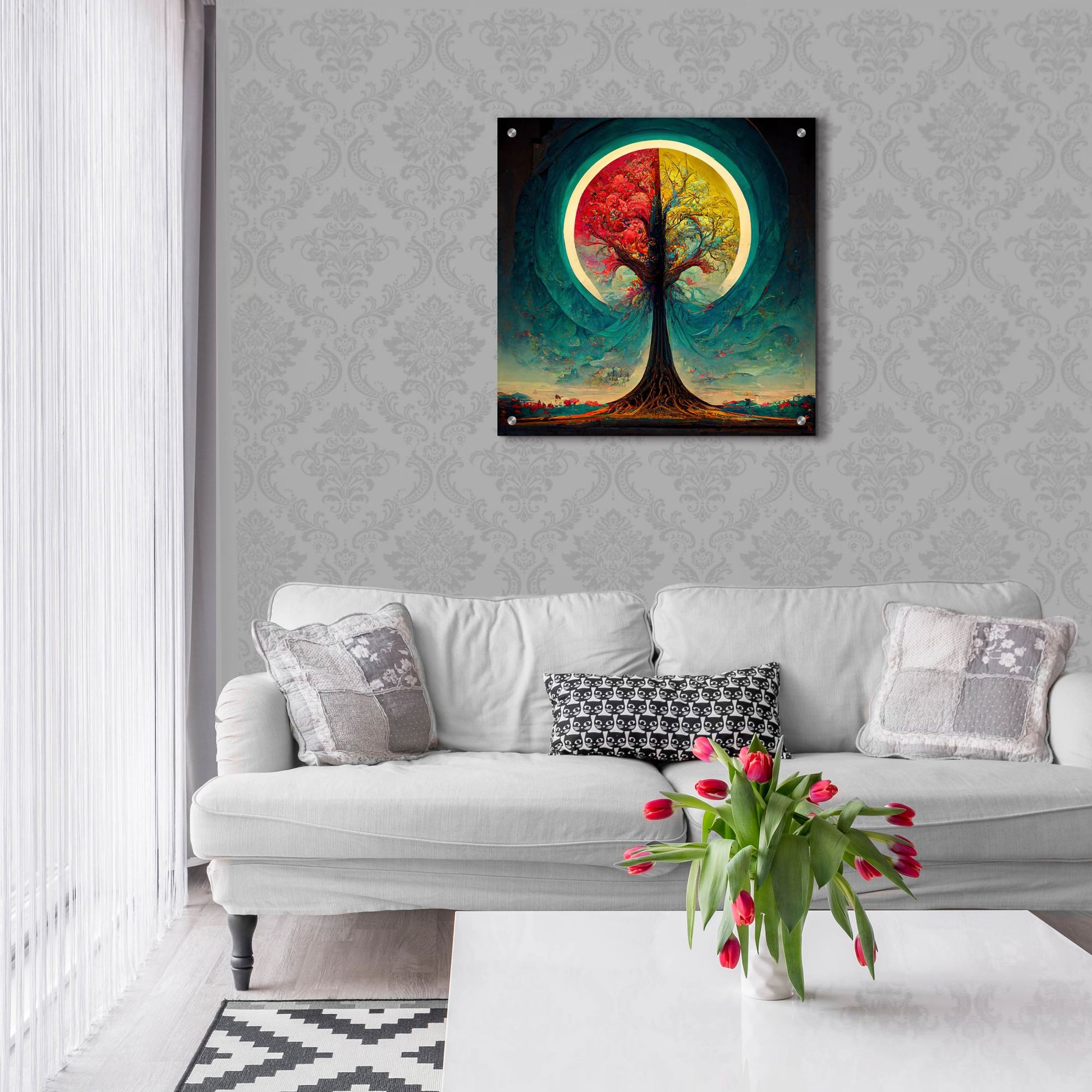 Epic Art 'Tree Of Life 9' by Ray Heere, Acrylic Glass Wall Art,24x24