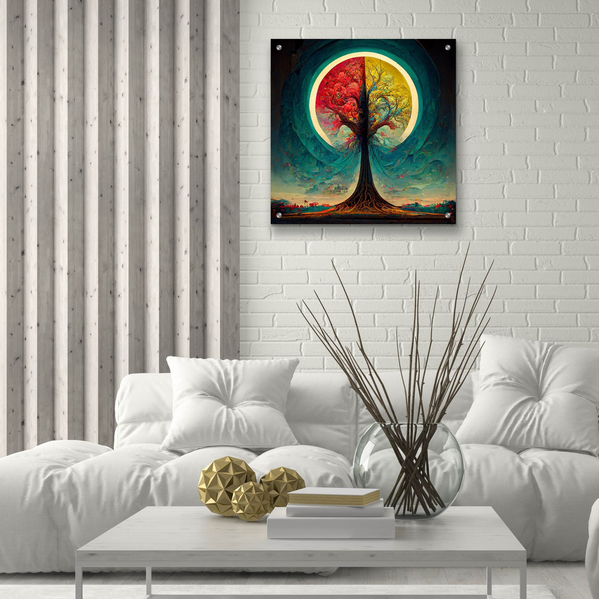 Epic Art 'Tree Of Life 9' by Ray Heere, Acrylic Glass Wall Art,24x24