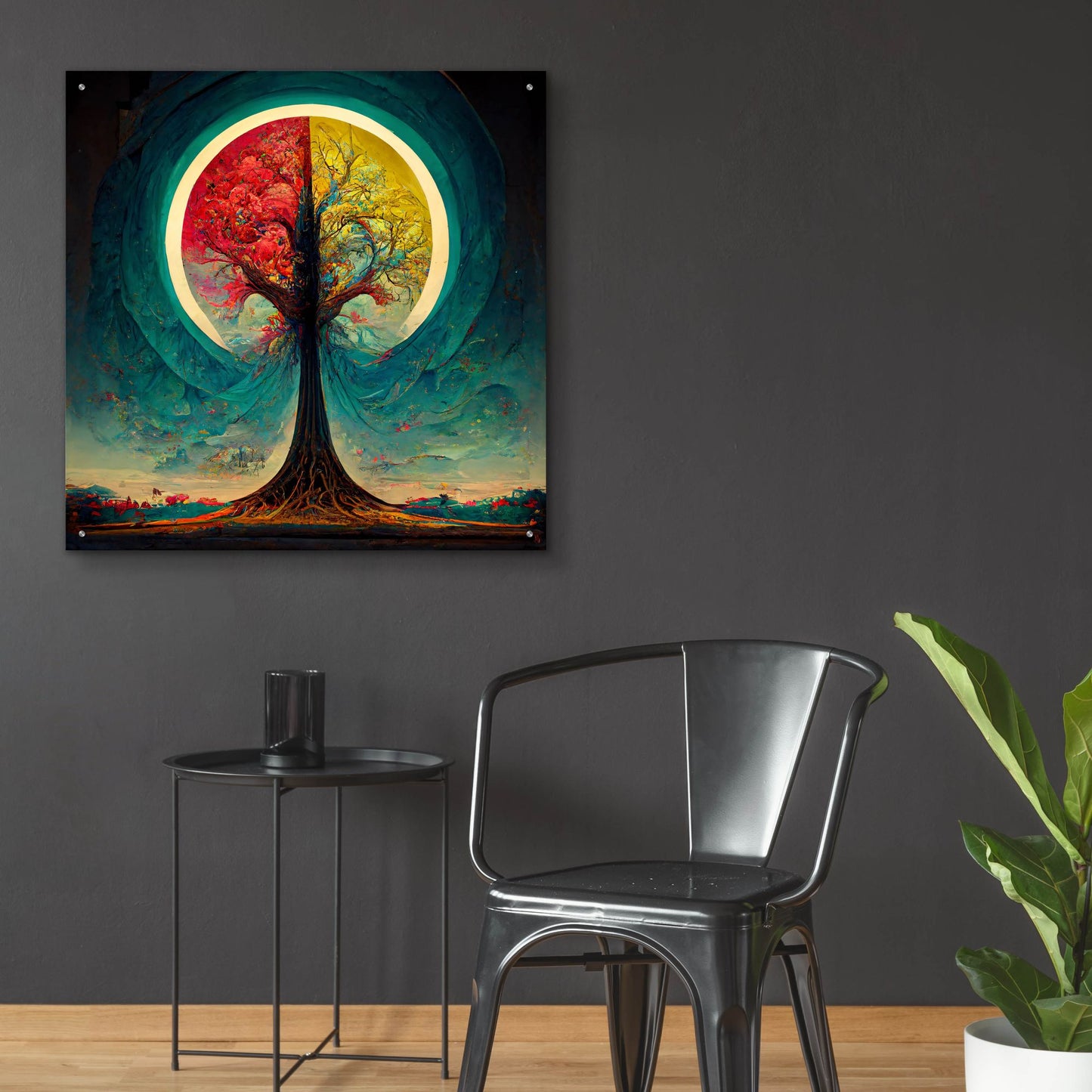 Epic Art 'Tree Of Life 9' by Ray Heere, Acrylic Glass Wall Art,36x36