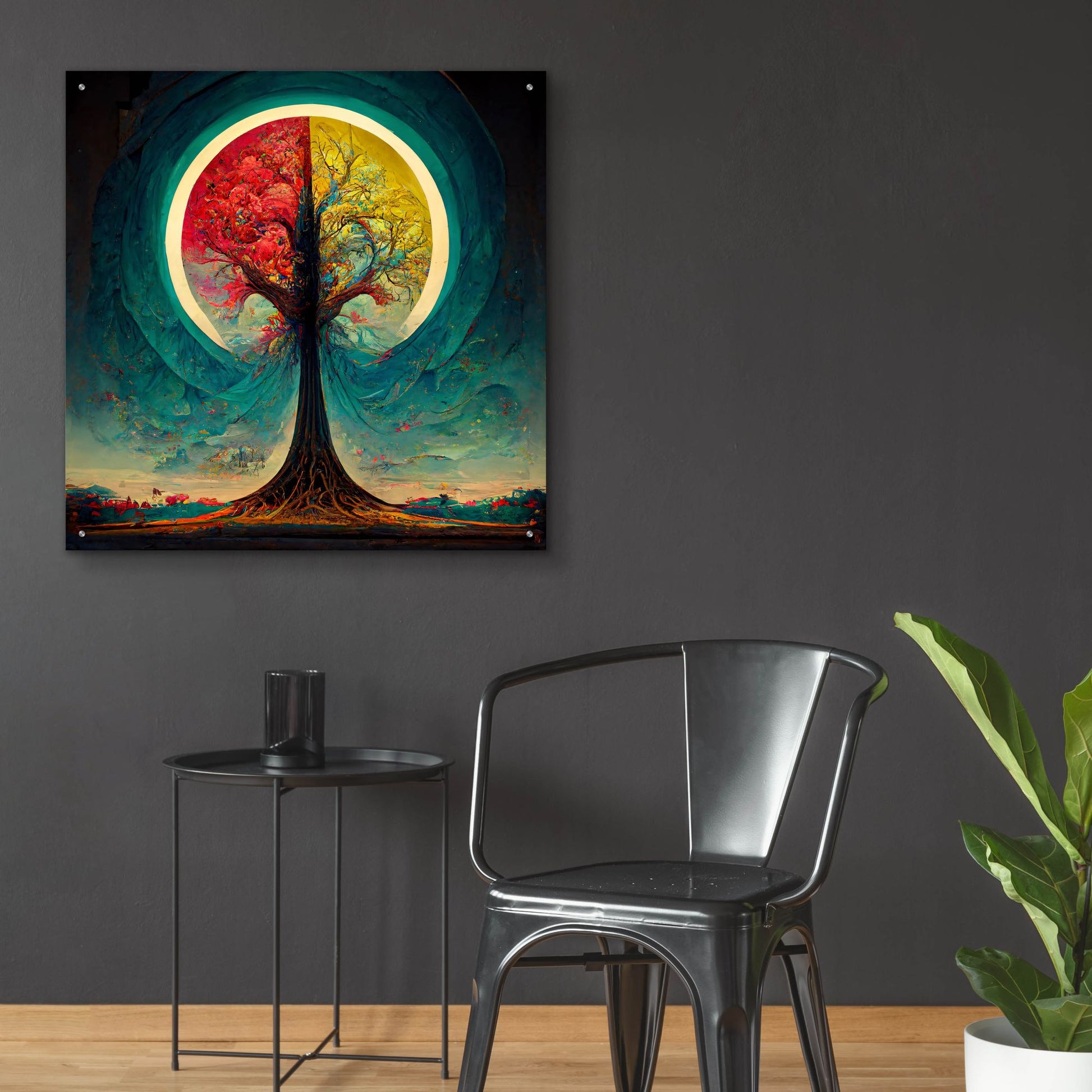 Epic Art 'Tree Of Life 9' by Ray Heere, Acrylic Glass Wall Art,36x36