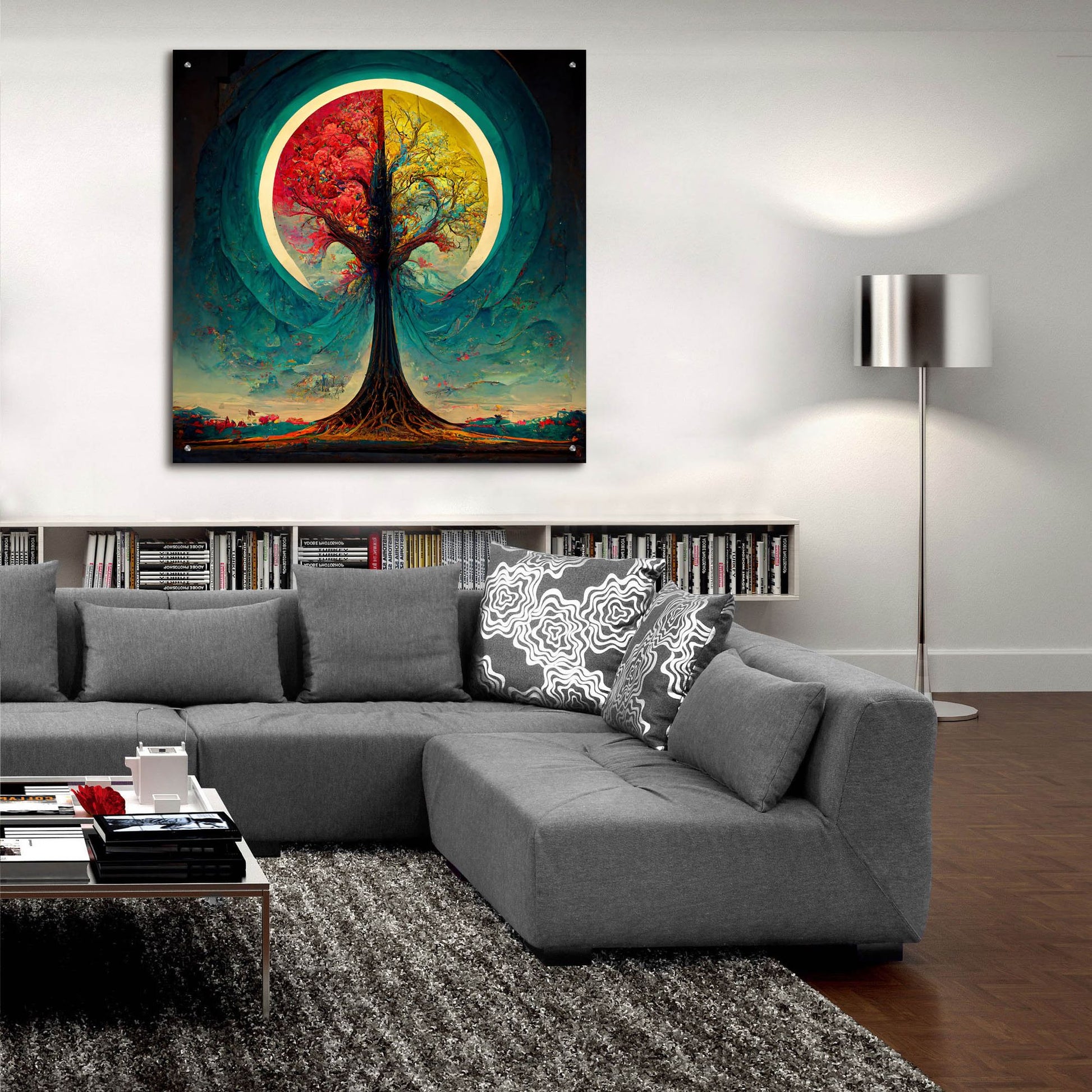 Epic Art 'Tree Of Life 9' by Ray Heere, Acrylic Glass Wall Art,36x36