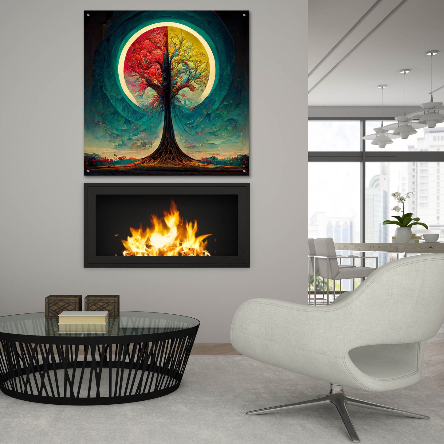 Epic Art 'Tree Of Life 9' by Ray Heere, Acrylic Glass Wall Art,36x36