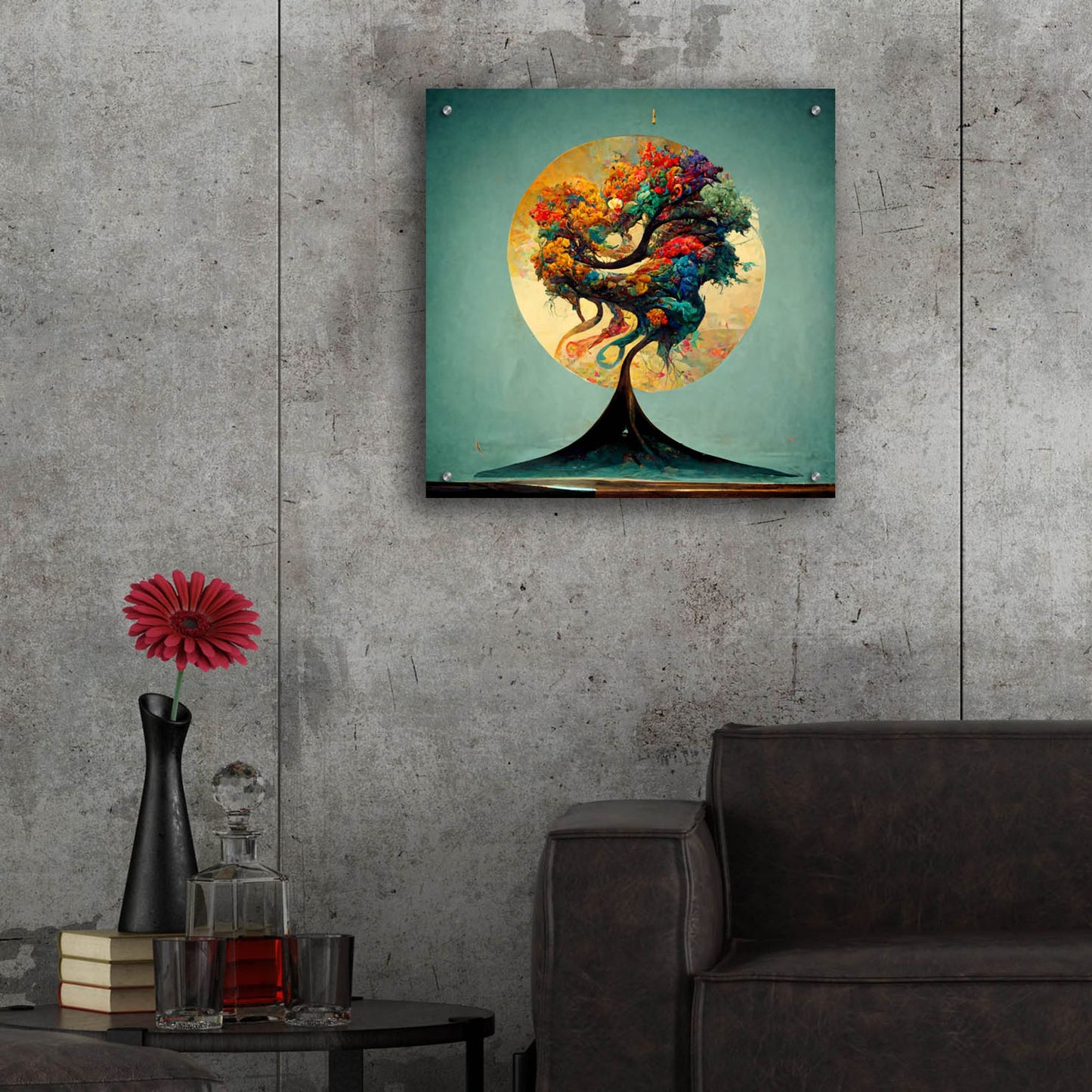 Epic Art 'Tree Of Life 10' by Ray Heere, Acrylic Glass Wall Art,24x24