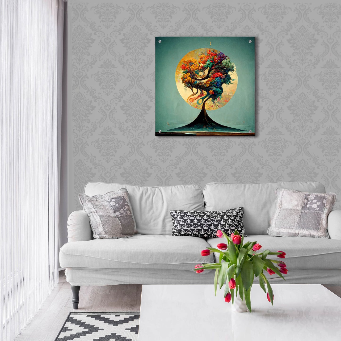 Epic Art 'Tree Of Life 10' by Ray Heere, Acrylic Glass Wall Art,24x24