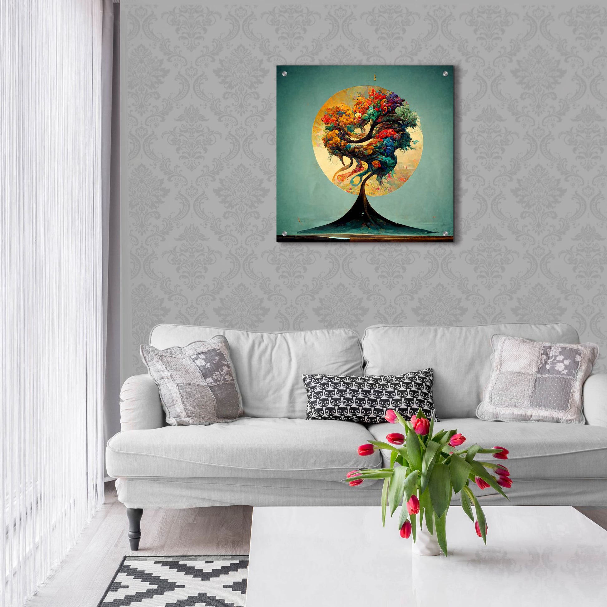 Epic Art 'Tree Of Life 10' by Ray Heere, Acrylic Glass Wall Art,24x24