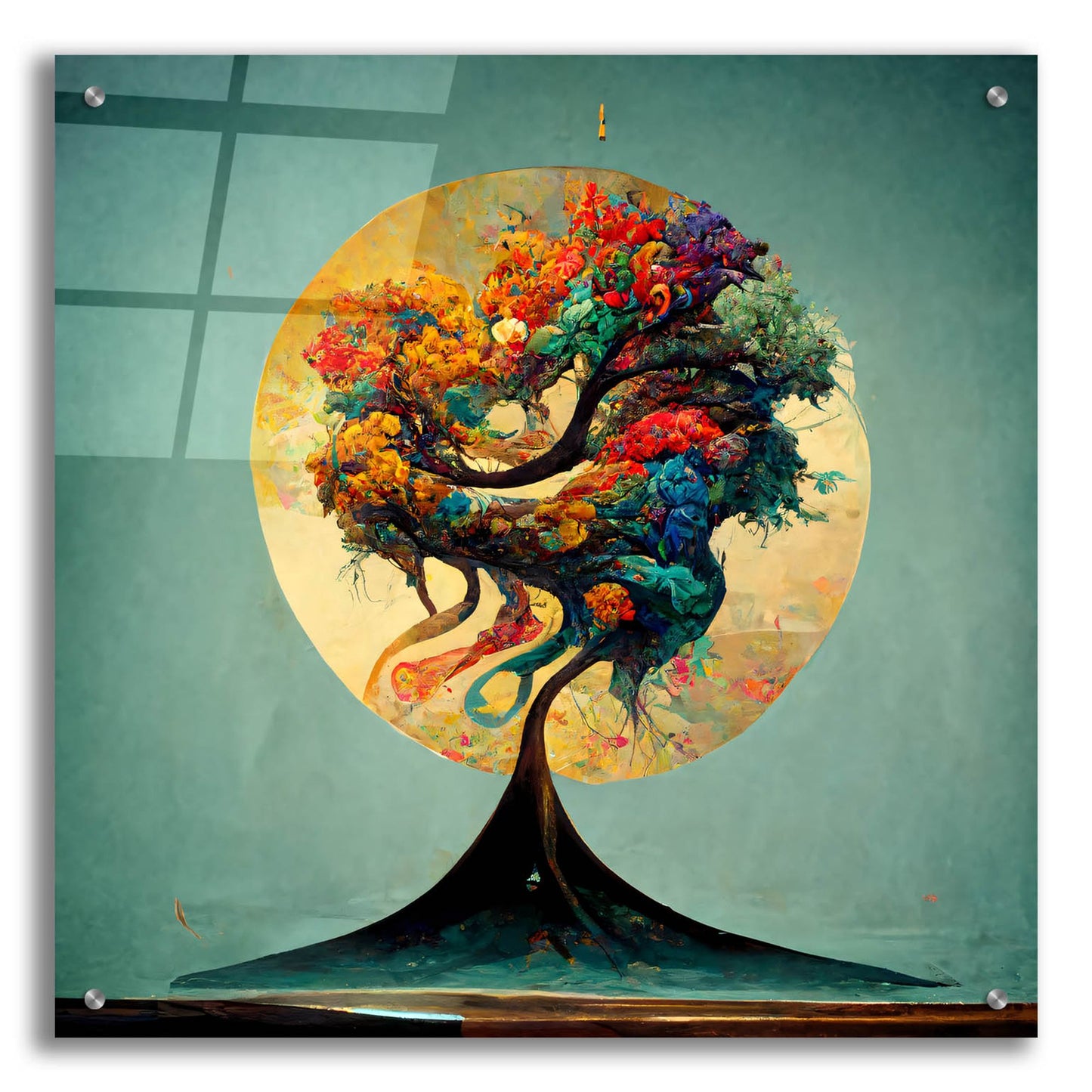 Epic Art 'Tree Of Life 10' by Ray Heere, Acrylic Glass Wall Art,24x24