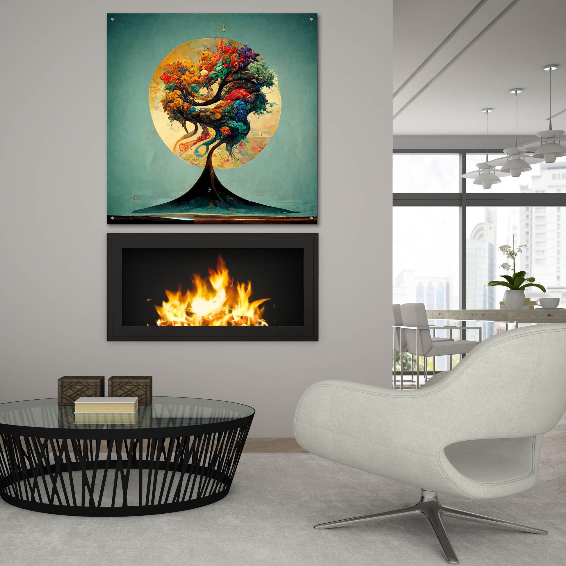 Epic Art 'Tree Of Life 10' by Ray Heere, Acrylic Glass Wall Art,36x36