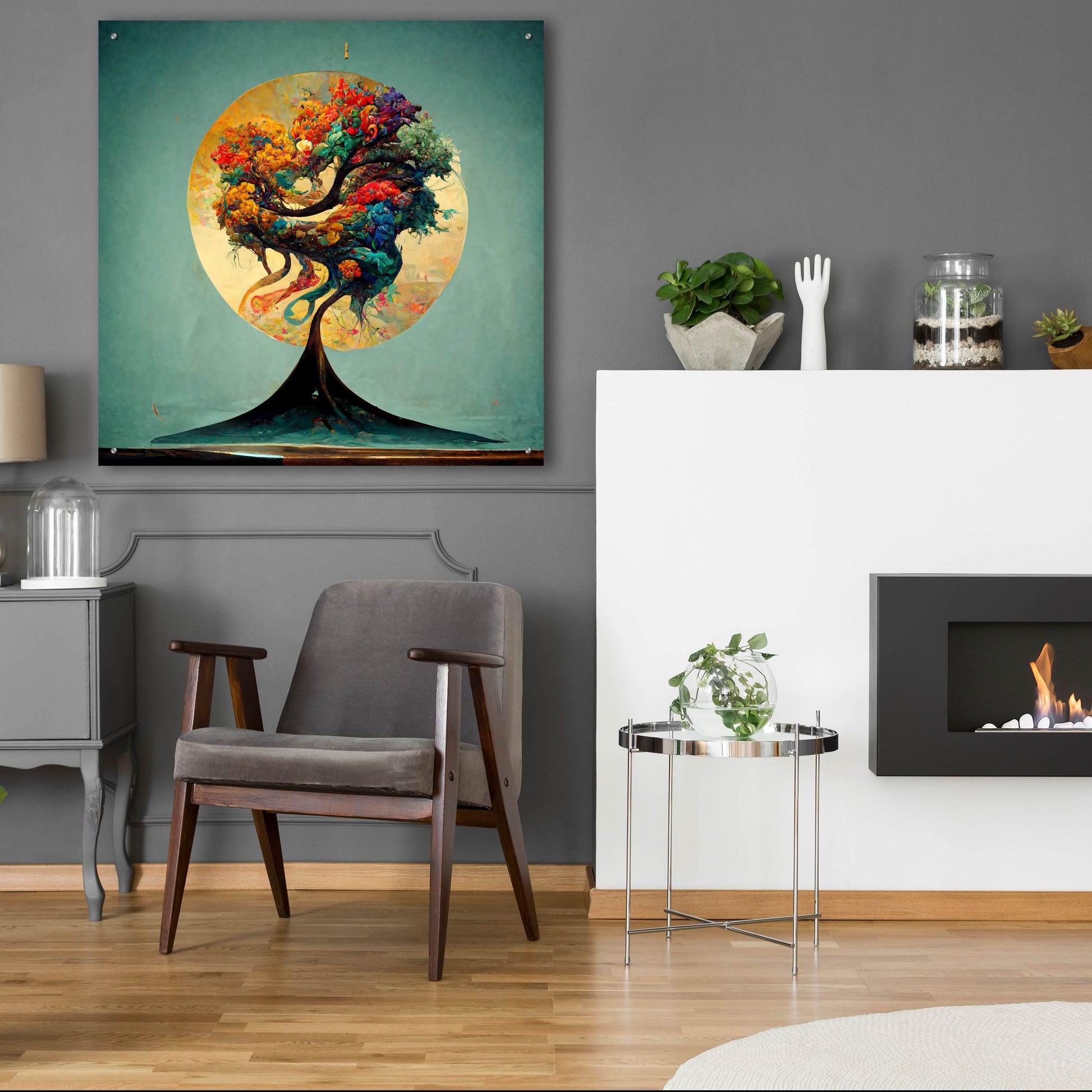 Epic Art 'Tree Of Life 10' by Ray Heere, Acrylic Glass Wall Art,36x36