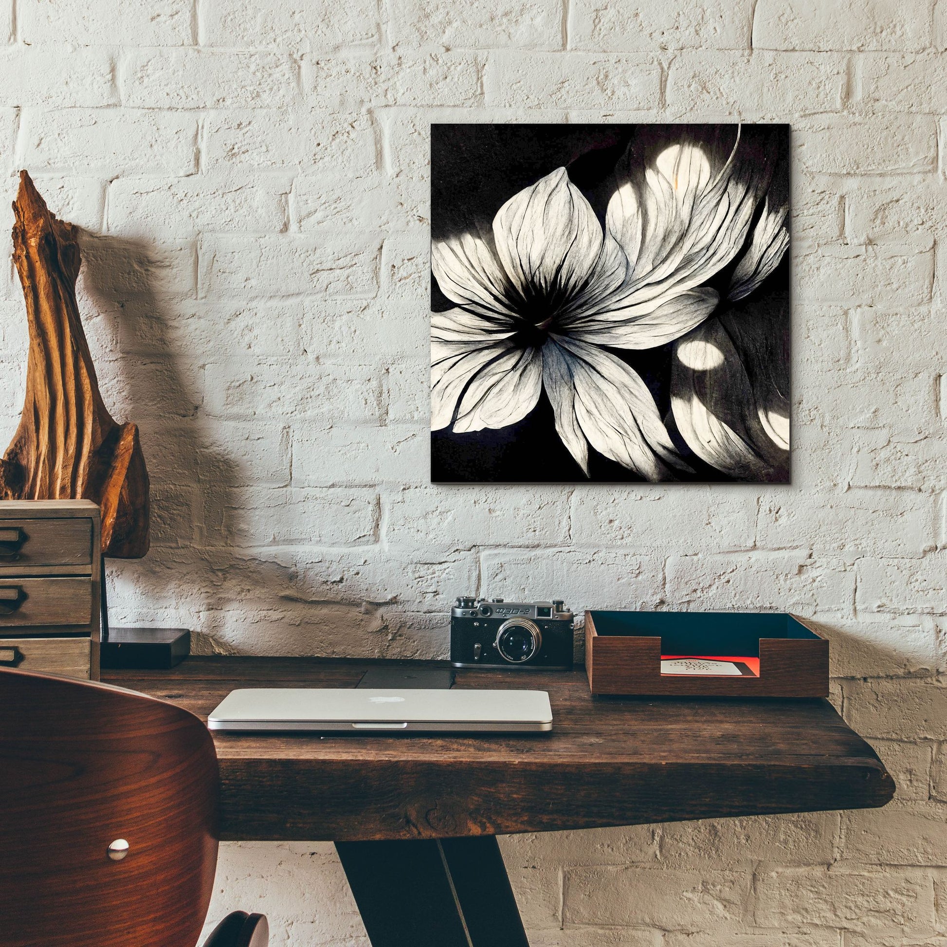 Epic Art 'Flowers Black White 1' by Ray Heere, Acrylic Glass Wall Art,12x12