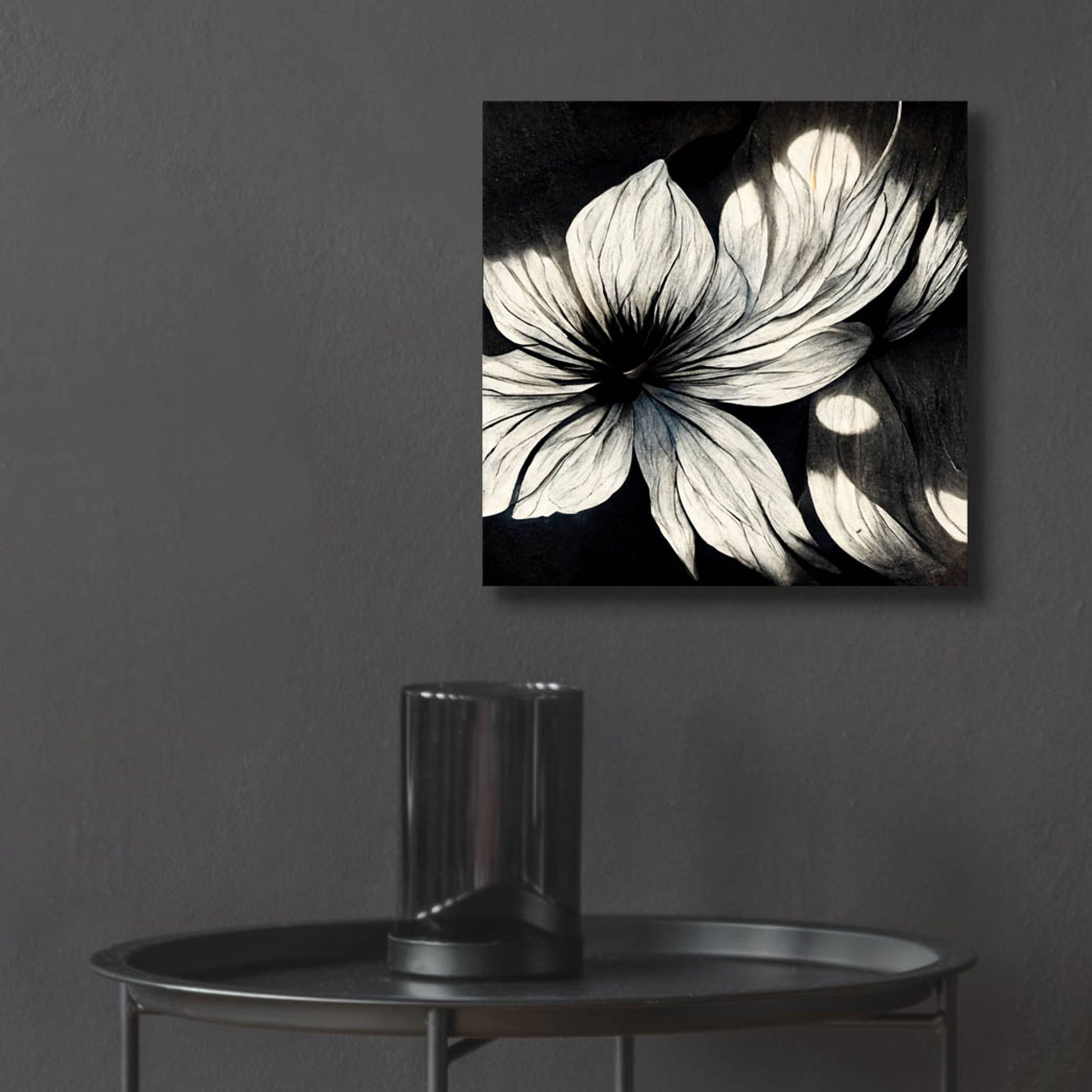 Epic Art 'Flowers Black White 1' by Ray Heere, Acrylic Glass Wall Art,12x12