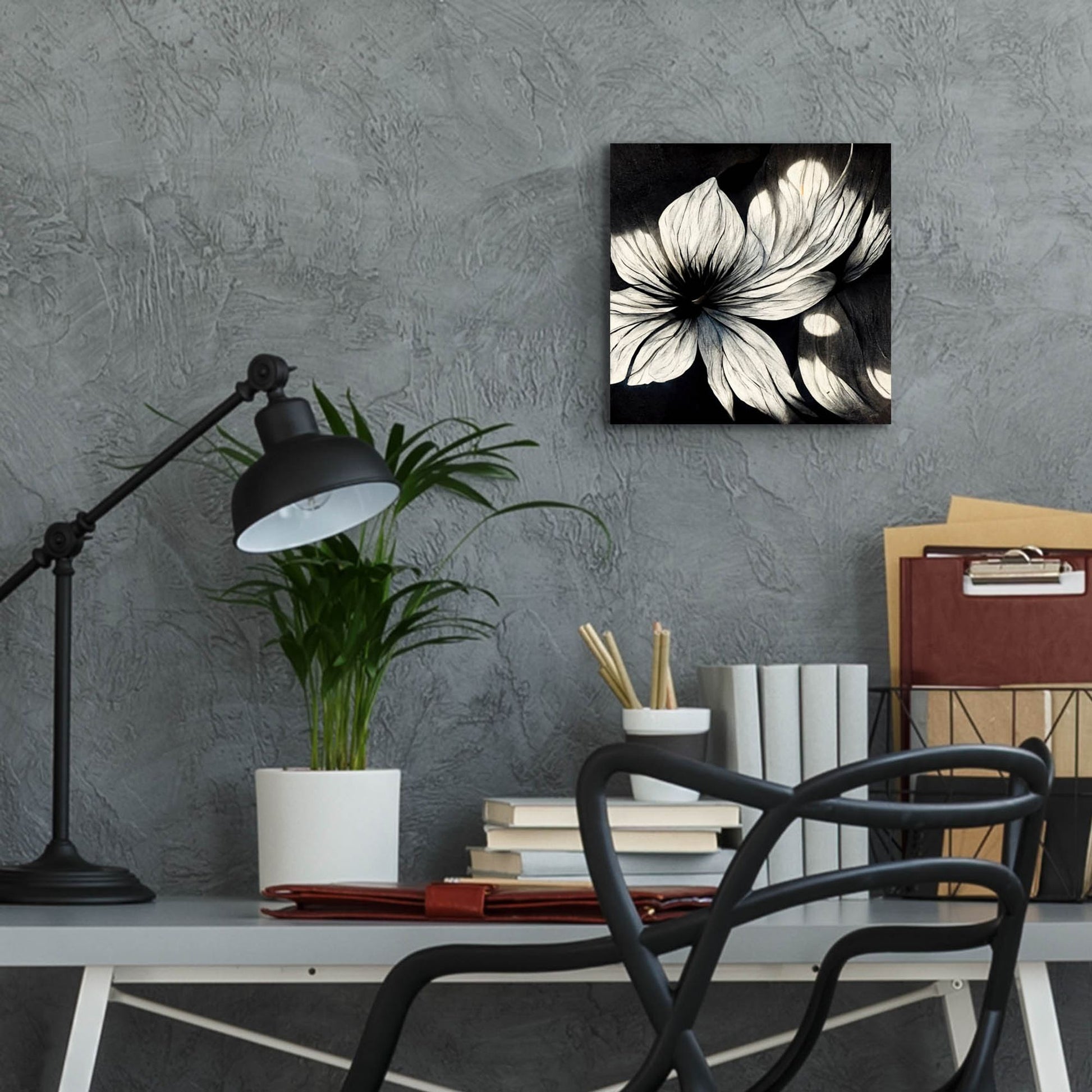 Epic Art 'Flowers Black White 1' by Ray Heere, Acrylic Glass Wall Art,12x12