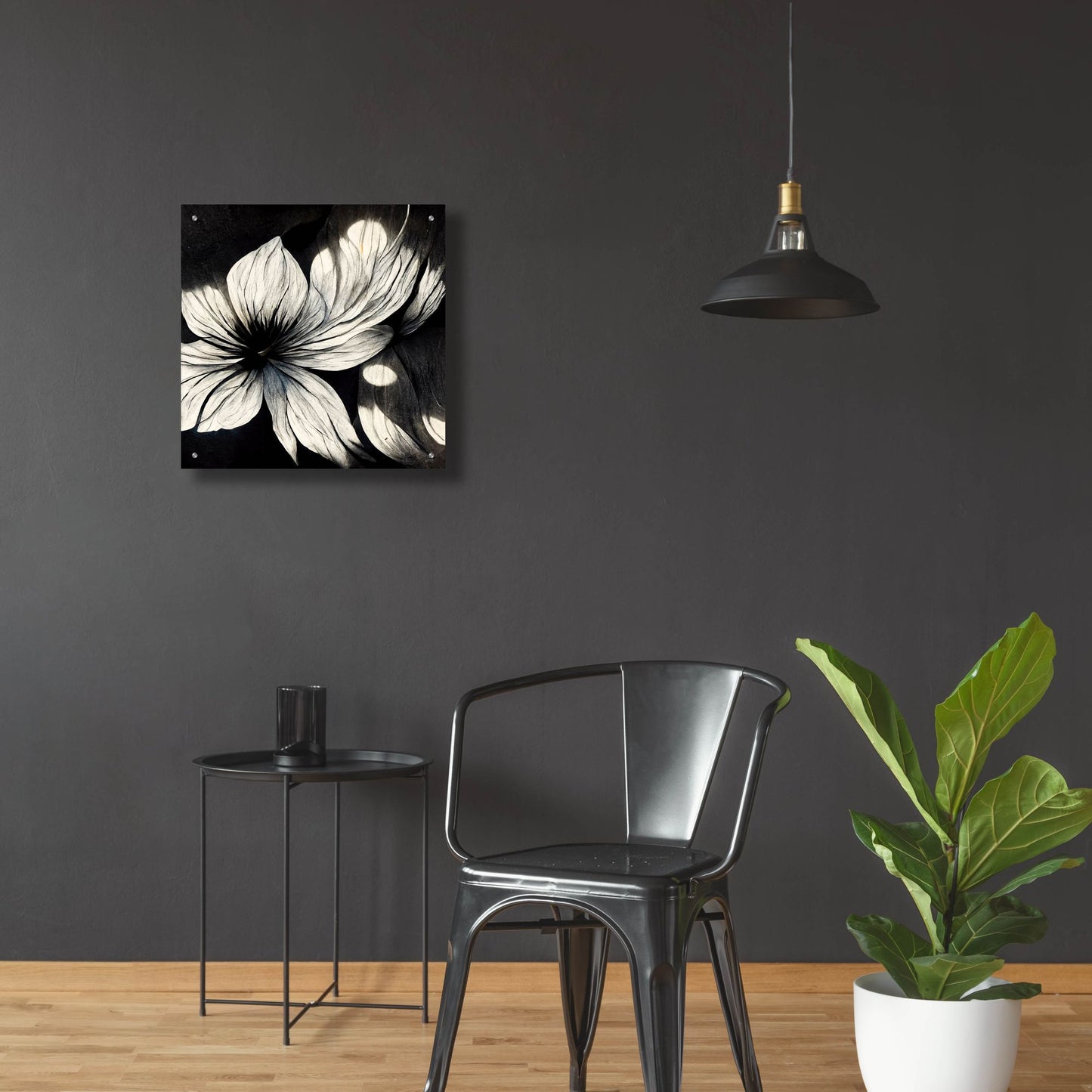 Epic Art 'Flowers Black White 1' by Ray Heere, Acrylic Glass Wall Art,24x24