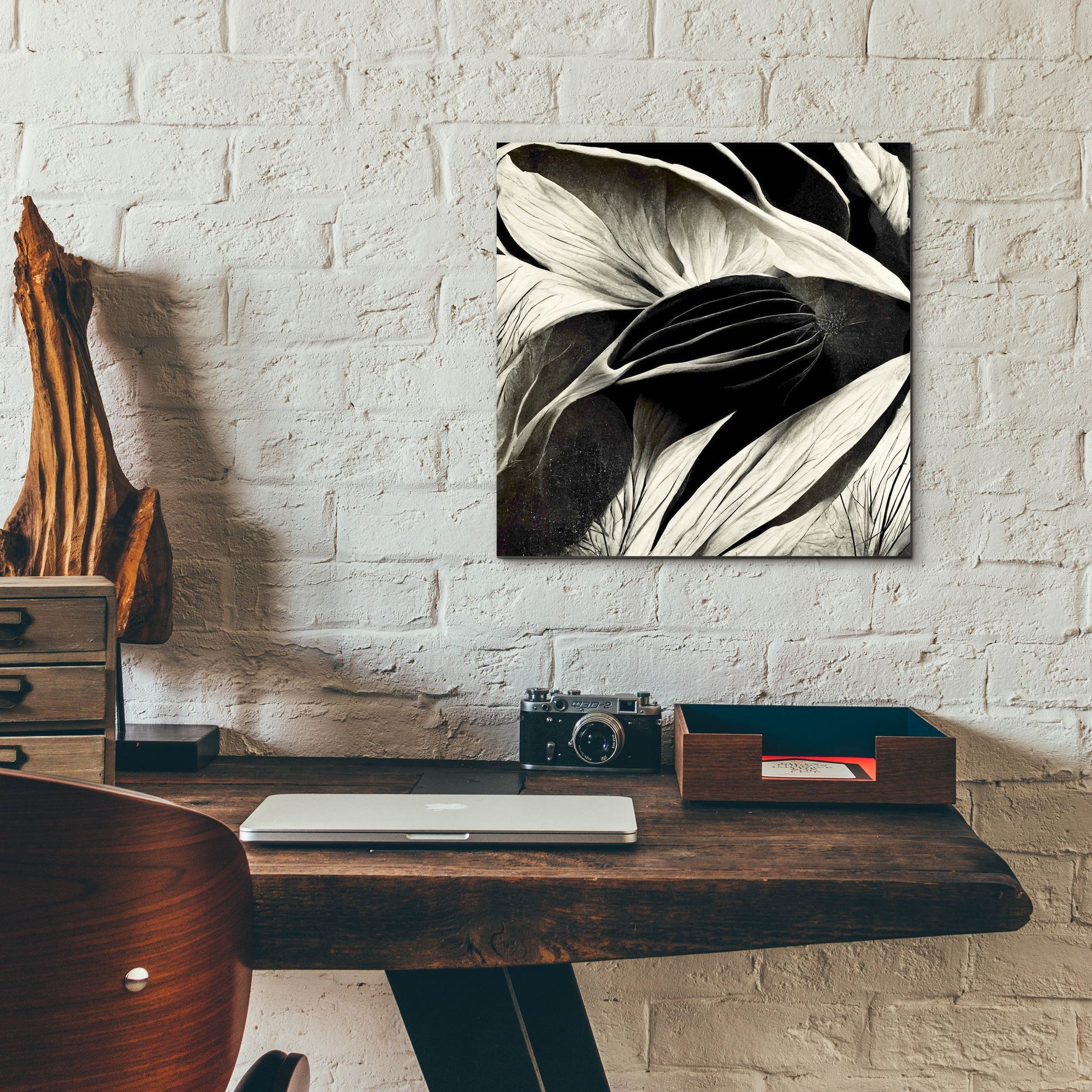 Epic Art 'Flowers Black White 2' by Ray Heere, Acrylic Glass Wall Art,12x12