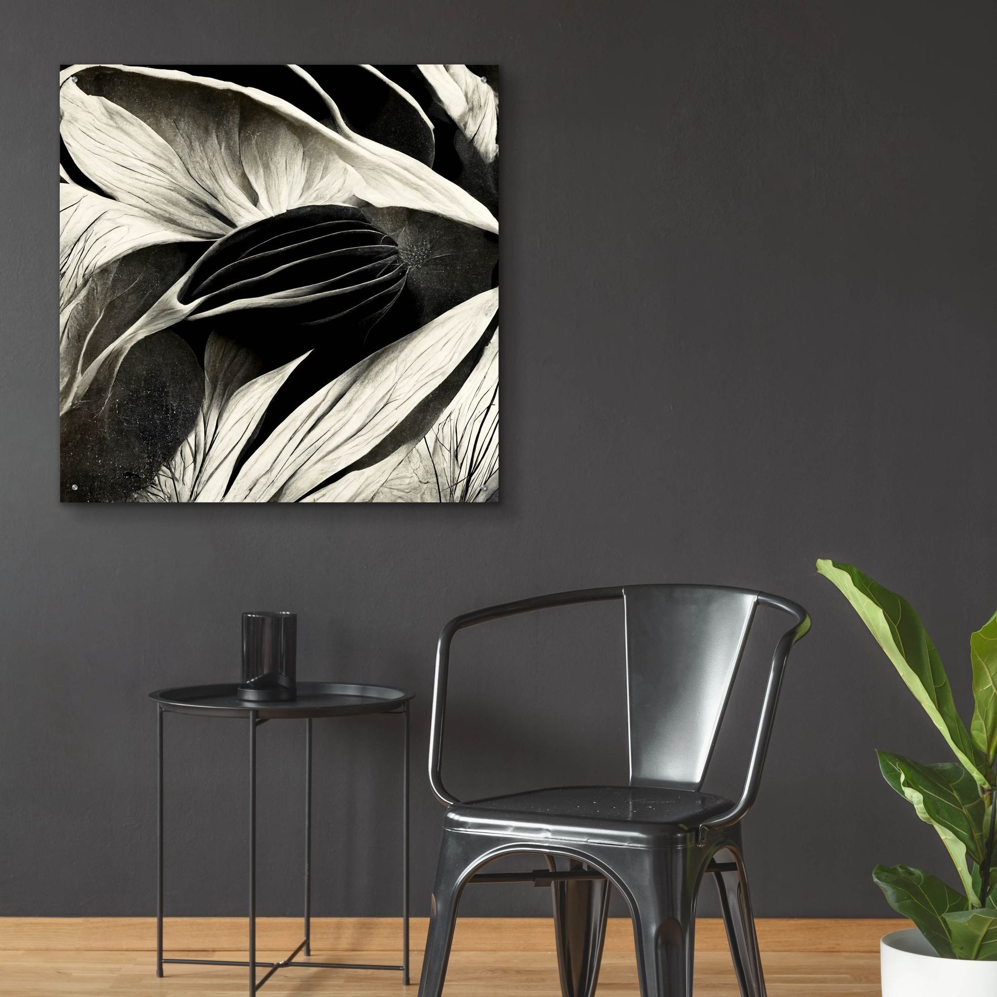 Epic Art 'Flowers Black White 2' by Ray Heere, Acrylic Glass Wall Art,36x36