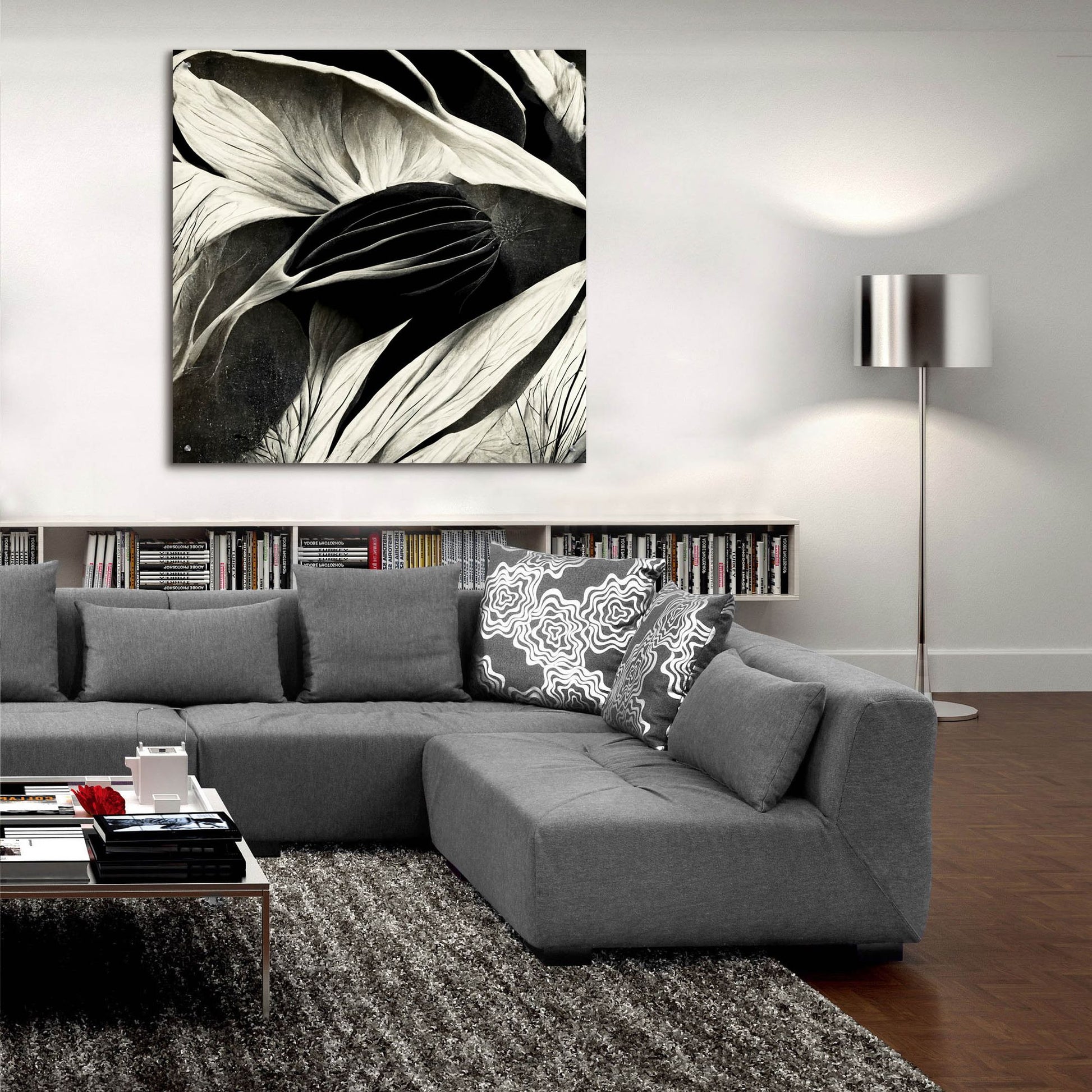 Epic Art 'Flowers Black White 2' by Ray Heere, Acrylic Glass Wall Art,36x36