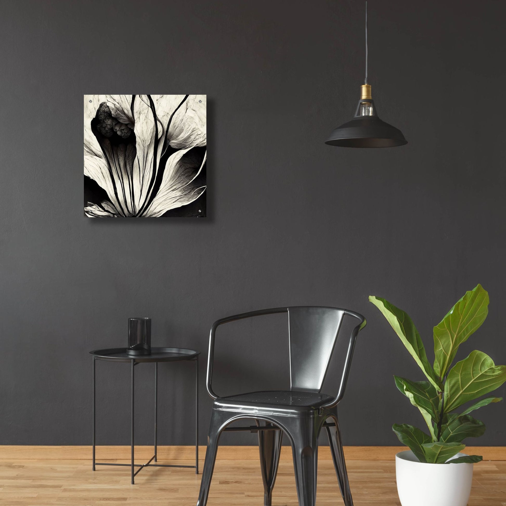 Epic Art 'Flowers Black White 3' by Ray Heere, Acrylic Glass Wall Art,24x24