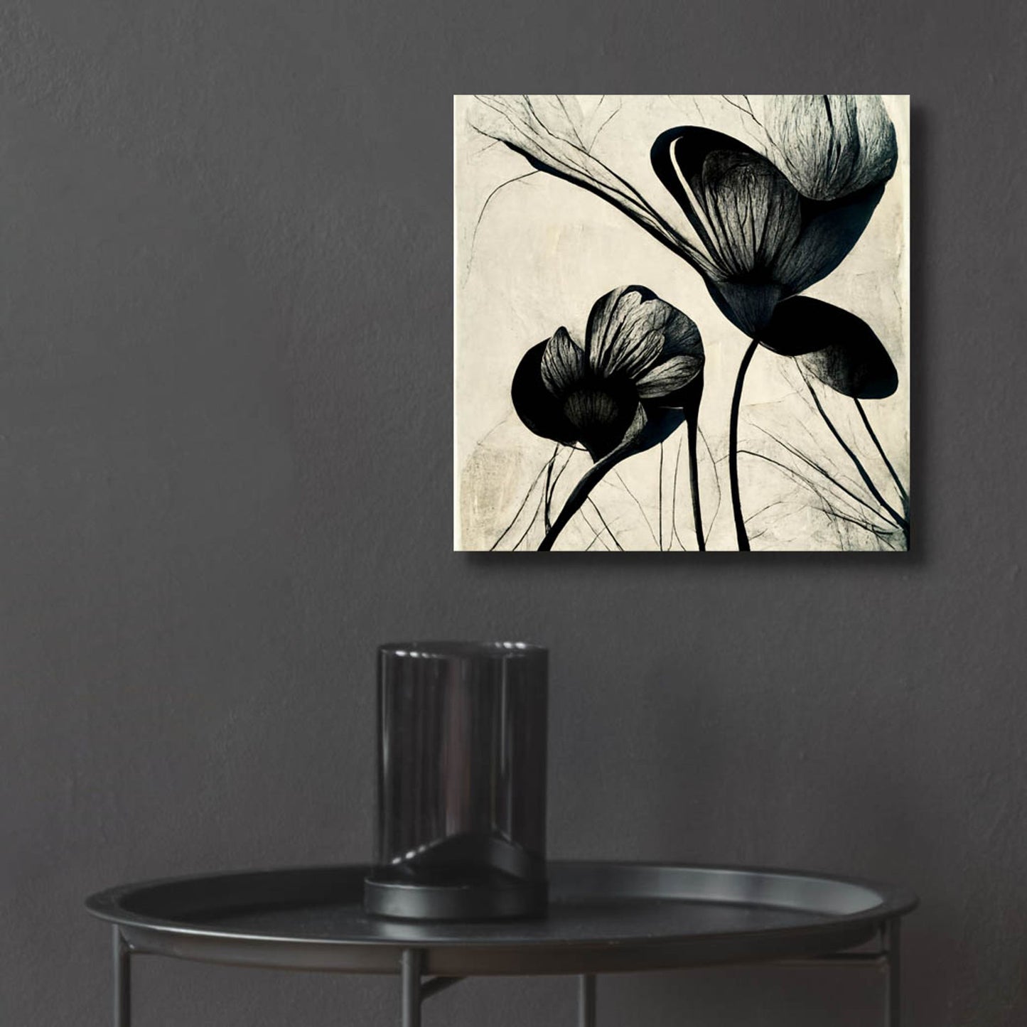 Epic Art 'Flowers Black White 4' by Ray Heere, Acrylic Glass Wall Art,12x12