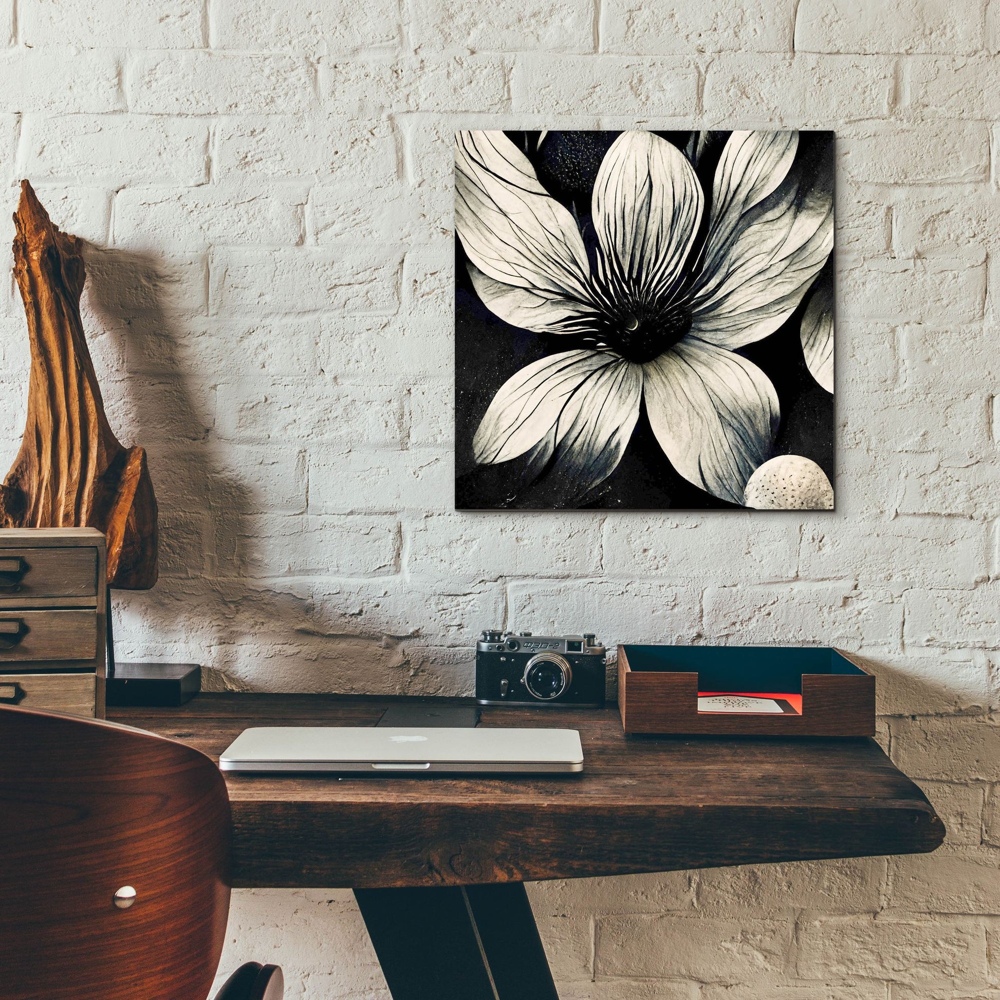 Epic Art 'Flowers Black White 5' by Ray Heere, Acrylic Glass Wall Art,12x12