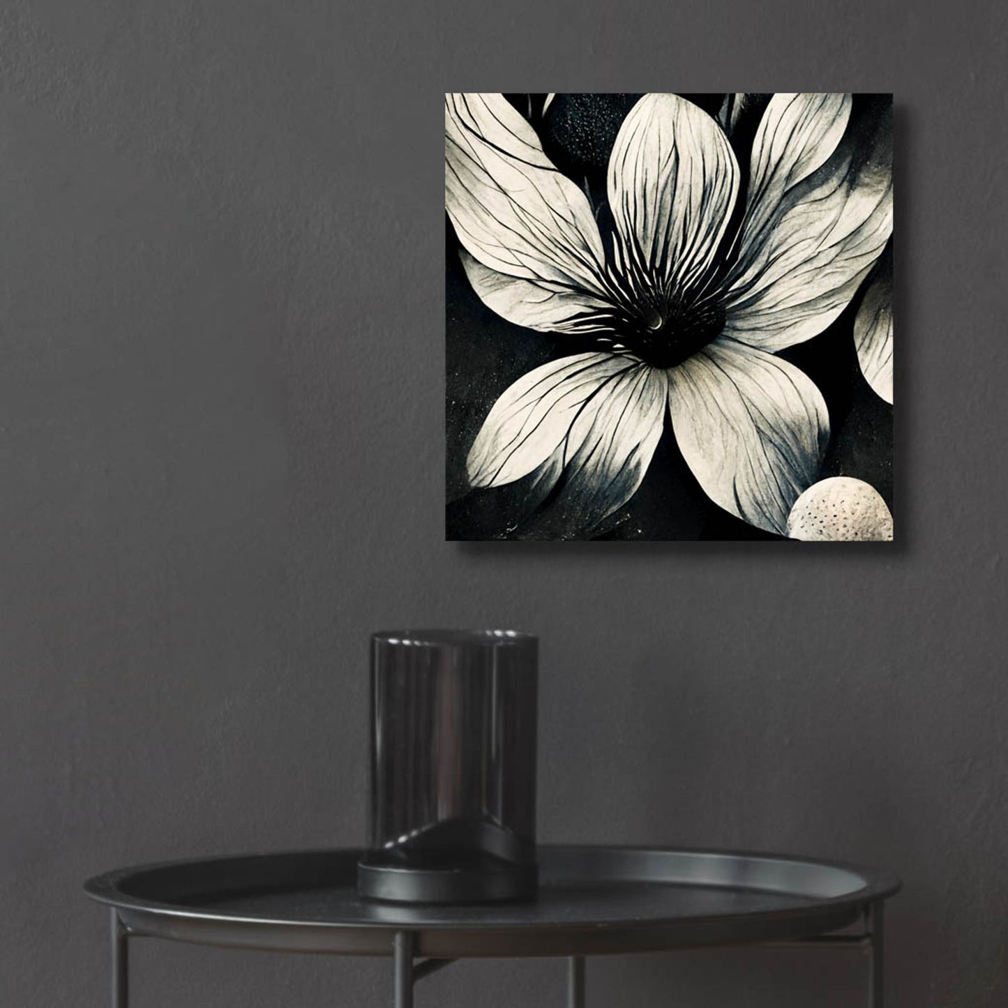 Epic Art 'Flowers Black White 5' by Ray Heere, Acrylic Glass Wall Art,12x12