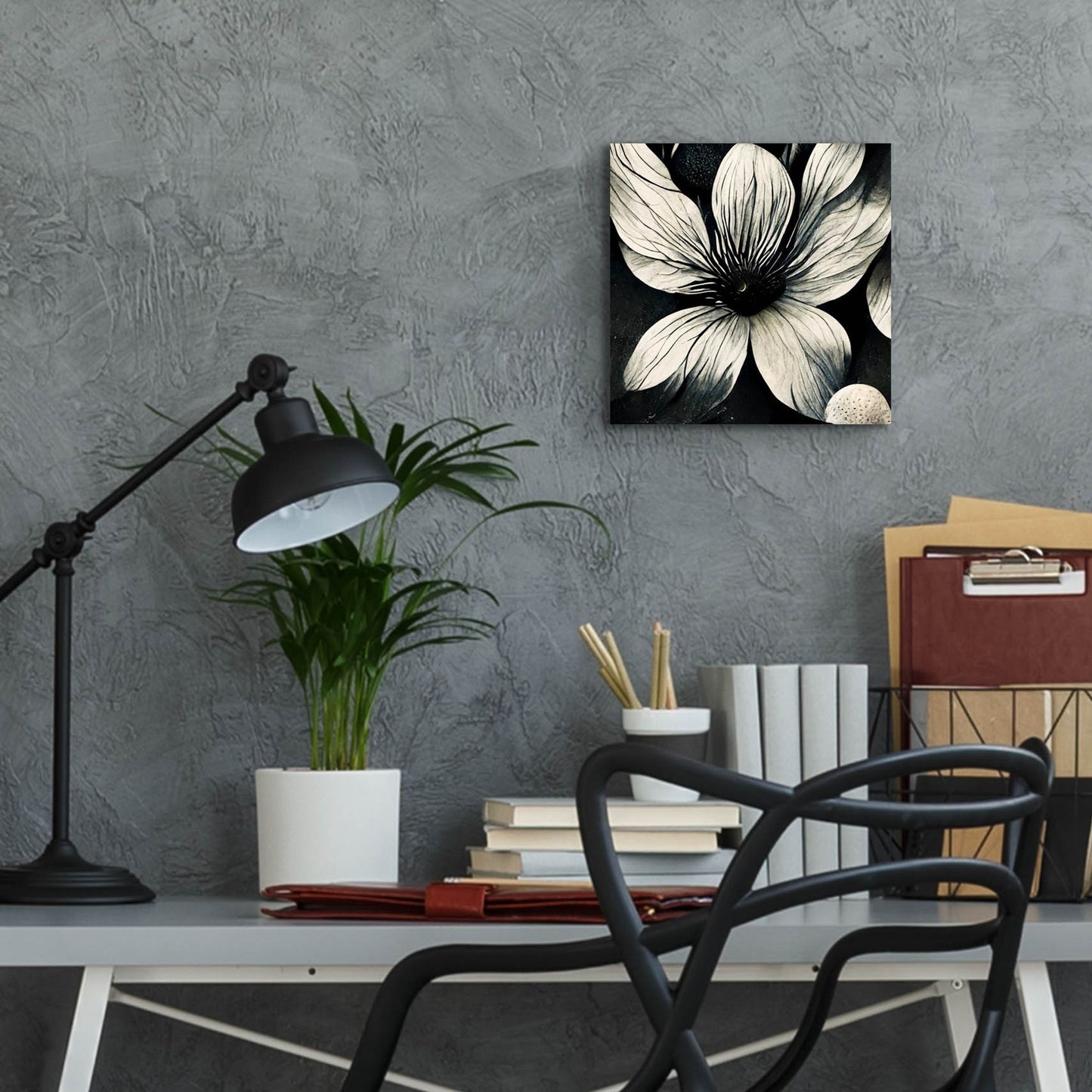 Epic Art 'Flowers Black White 5' by Ray Heere, Acrylic Glass Wall Art,12x12