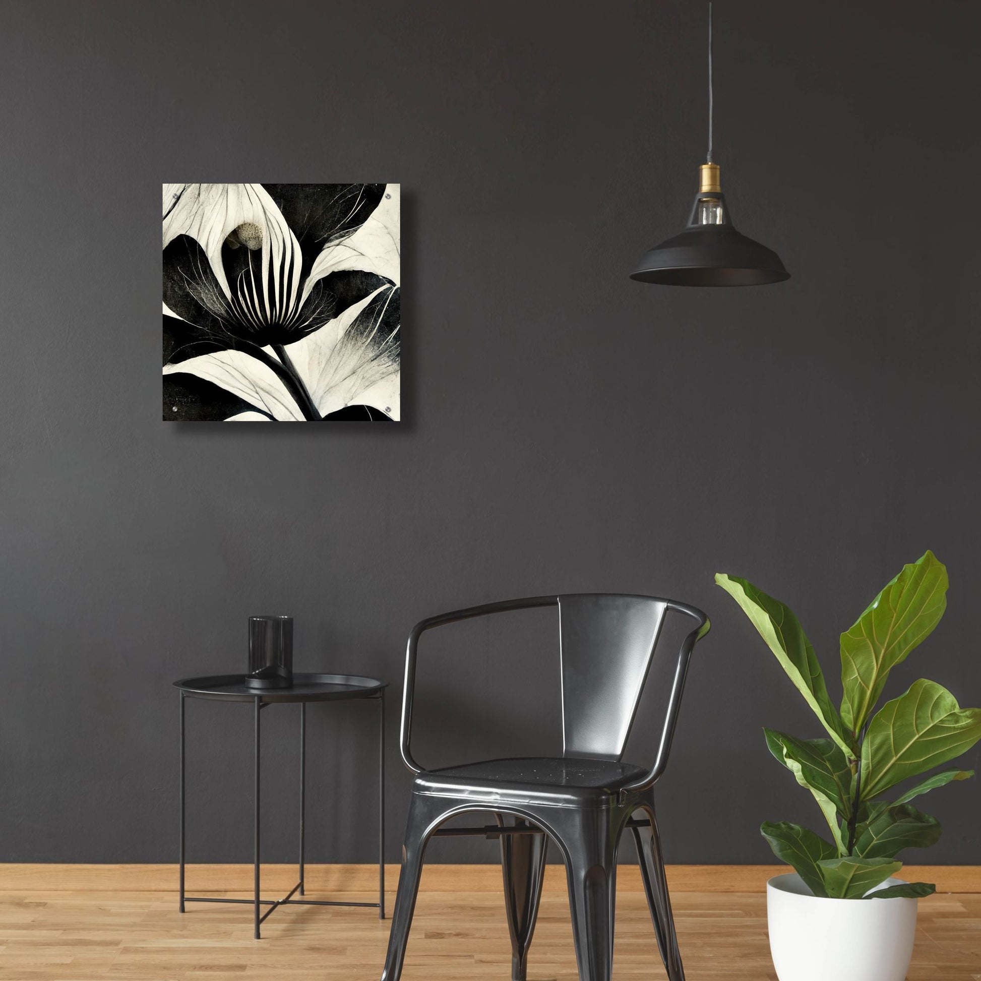 Epic Art 'Flowers Black White 6' by Ray Heere, Acrylic Glass Wall Art,24x24