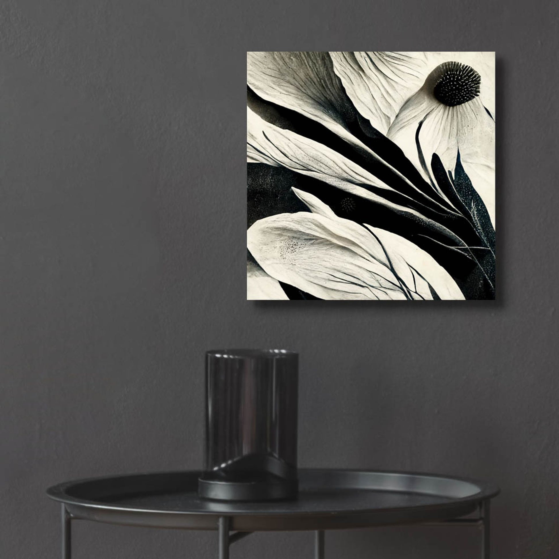 Epic Art 'Flowers Black White 7' by Ray Heere, Acrylic Glass Wall Art,12x12