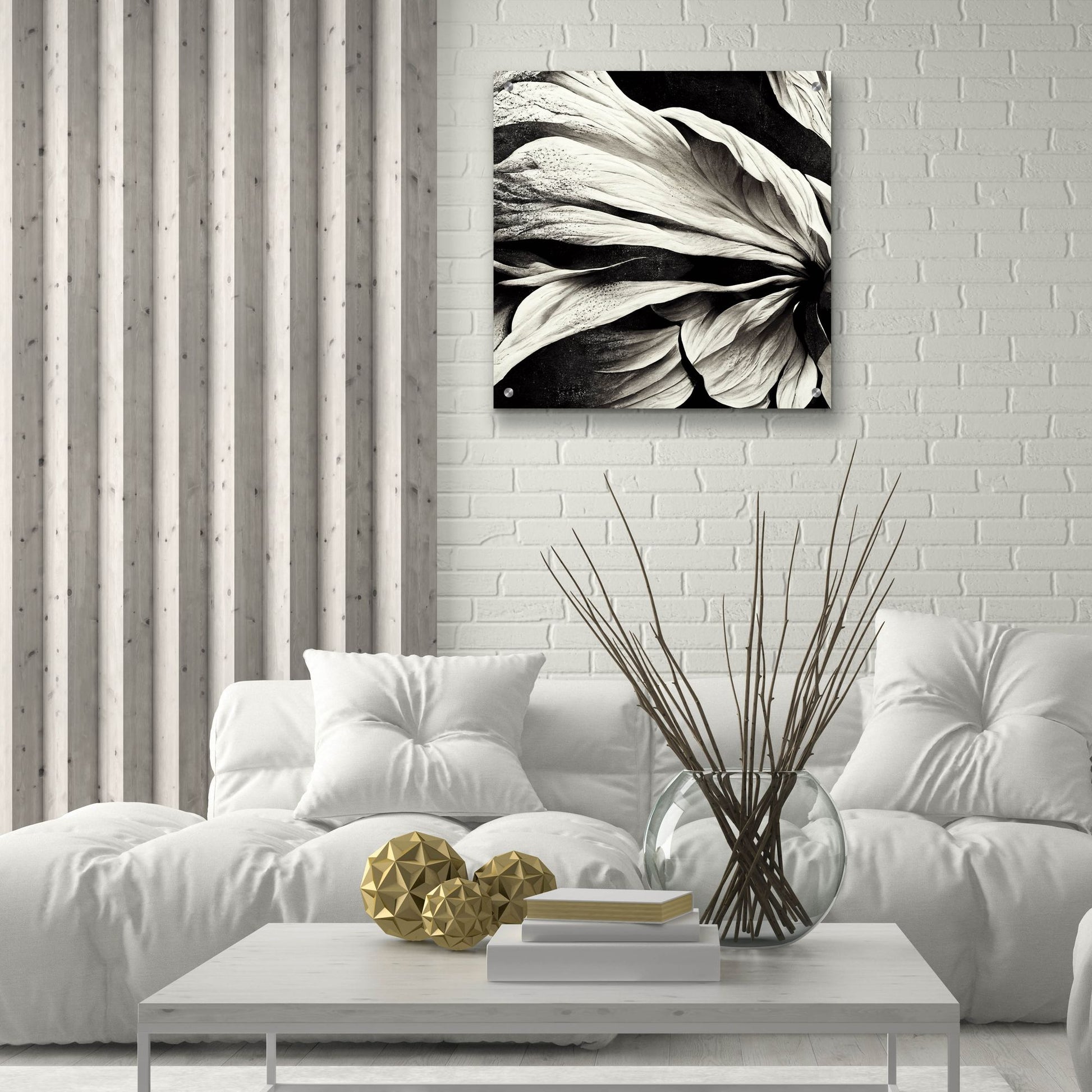 Epic Art 'Flowers Black White 9' by Ray Heere, Acrylic Glass Wall Art,24x24