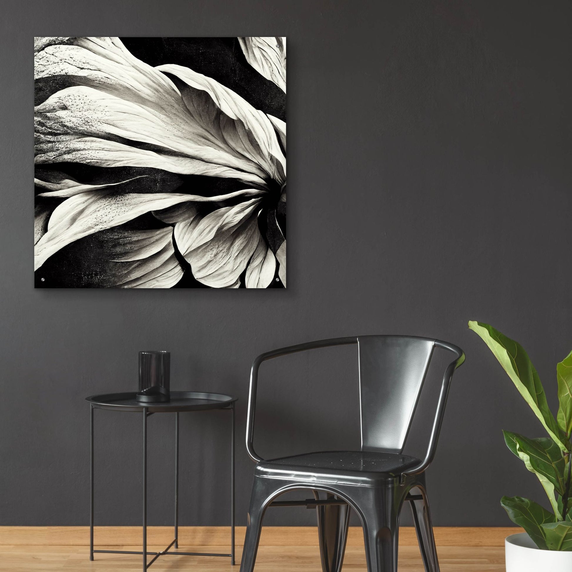 Epic Art 'Flowers Black White 9' by Ray Heere, Acrylic Glass Wall Art,36x36