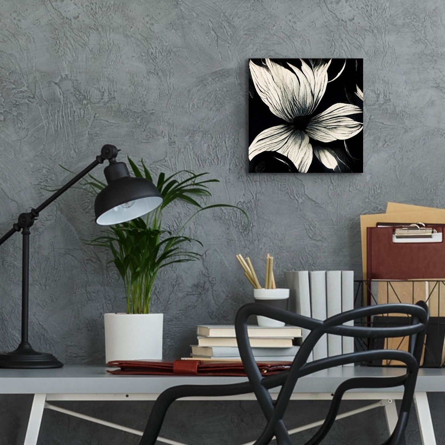 Epic Art 'Flowers Black White 10' by Ray Heere, Acrylic Glass Wall Art,12x12