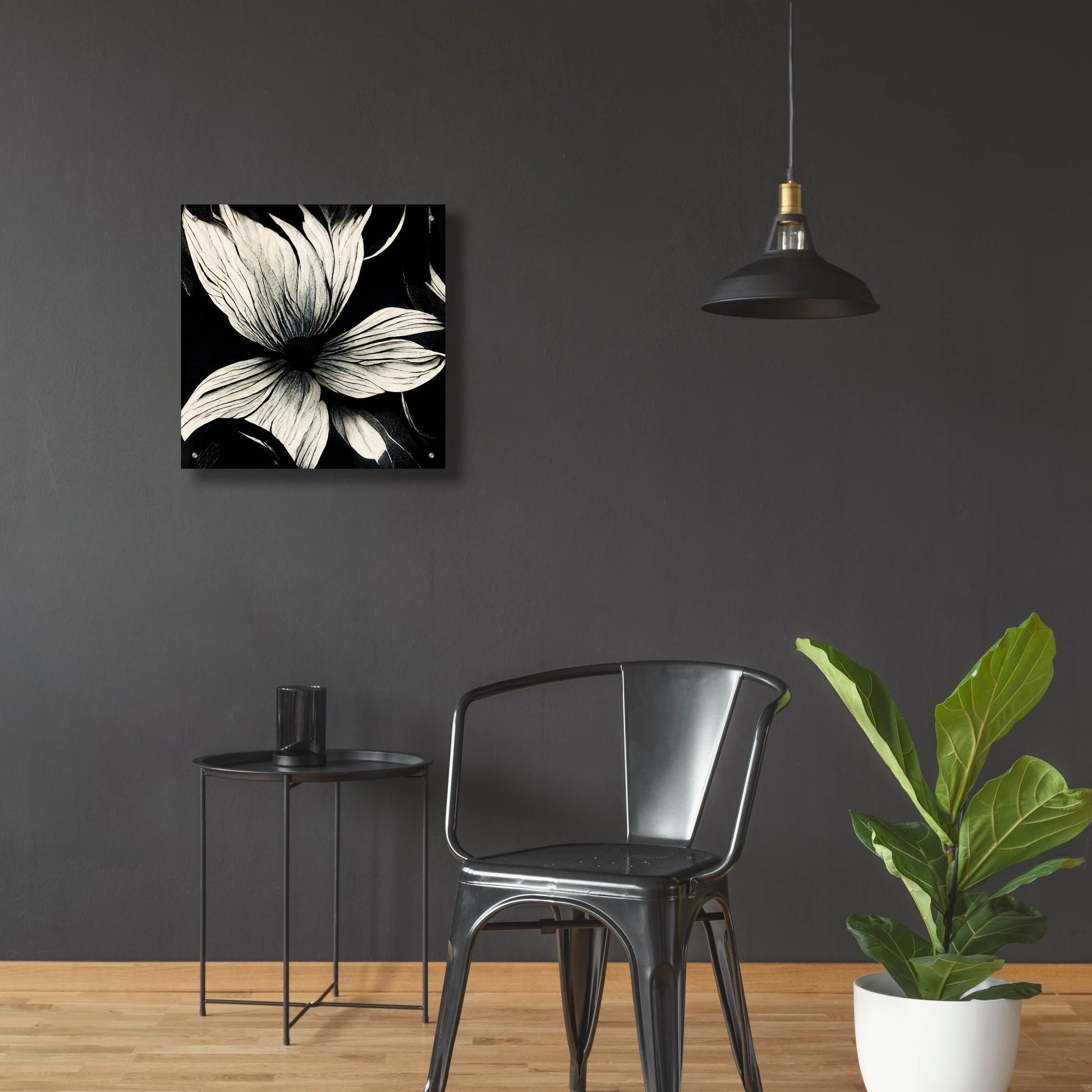 Epic Art 'Flowers Black White 10' by Ray Heere, Acrylic Glass Wall Art,24x24