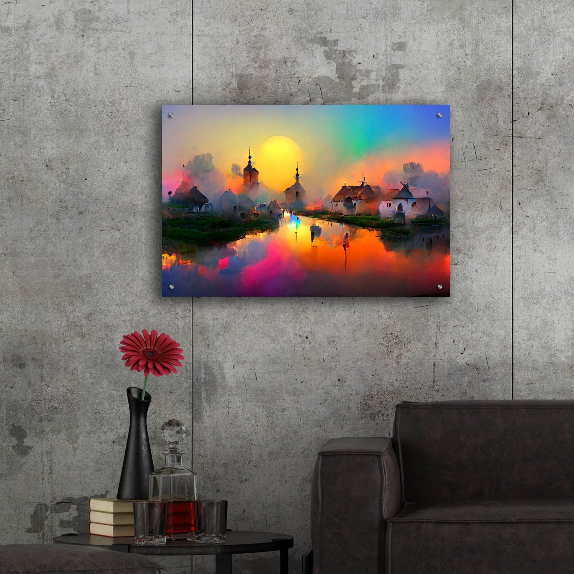 Epic Art 'Medieval Landscapes 1' by Ray Heere, Acrylic Glass Wall Art,36x24